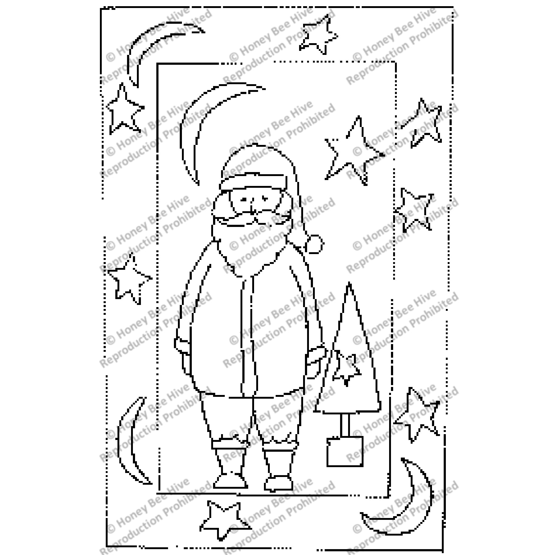 Simple Santa, rug hooking pattern