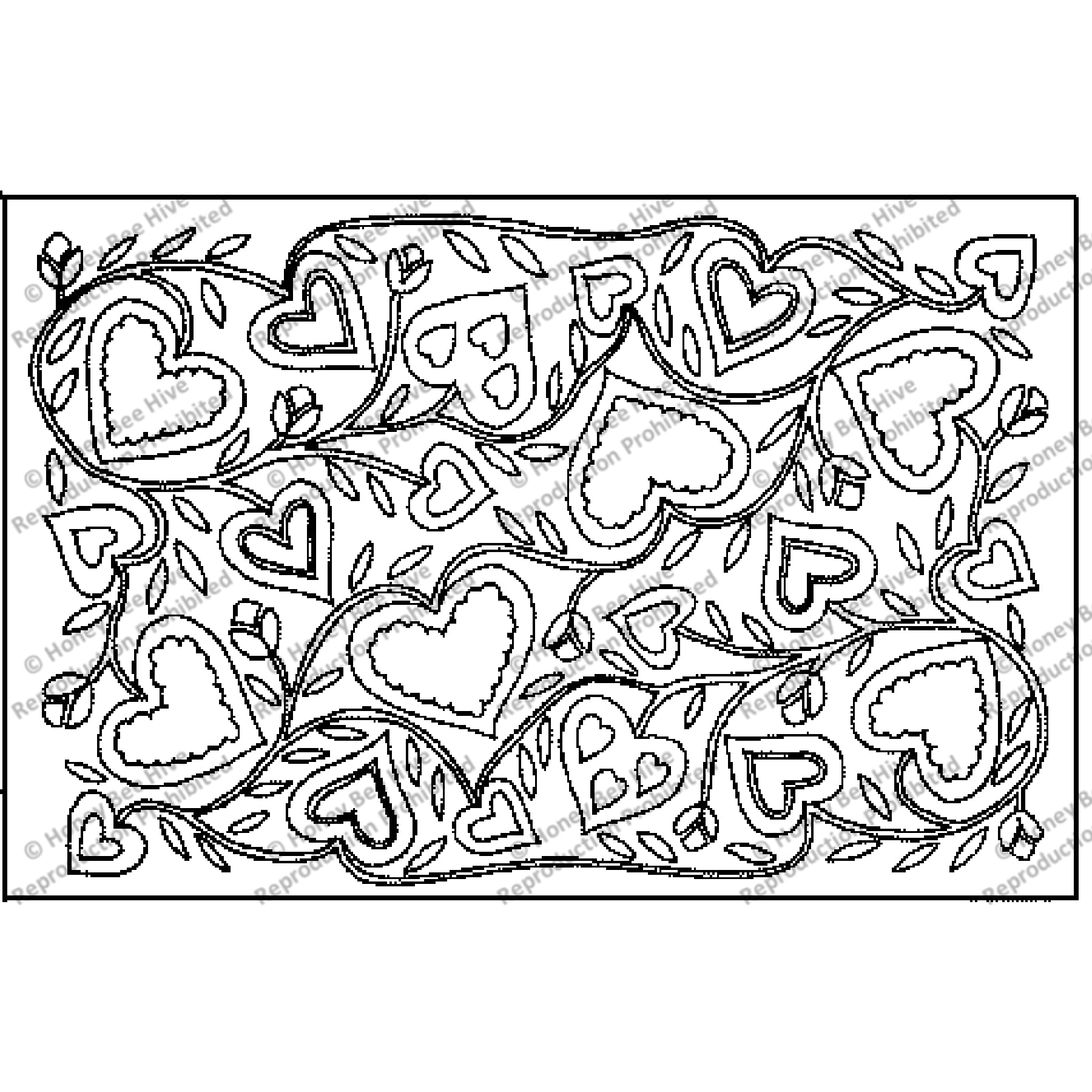 Hearts & Tulips, rug hooking pattern