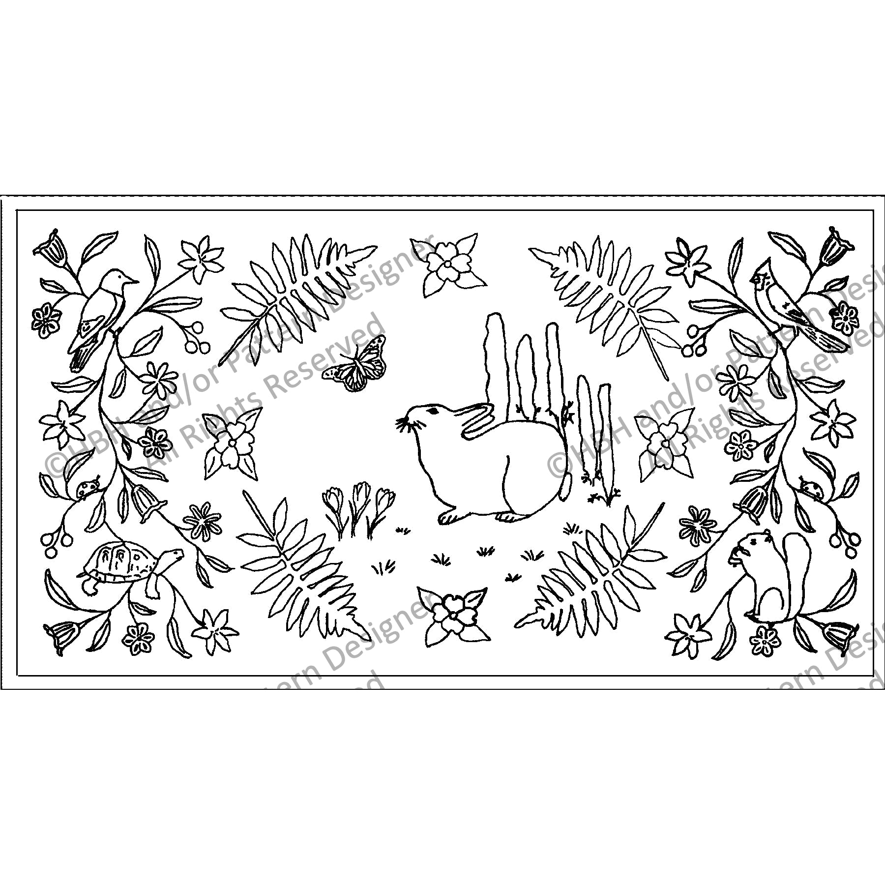 Nosy Rabbit, rug hooking pattern