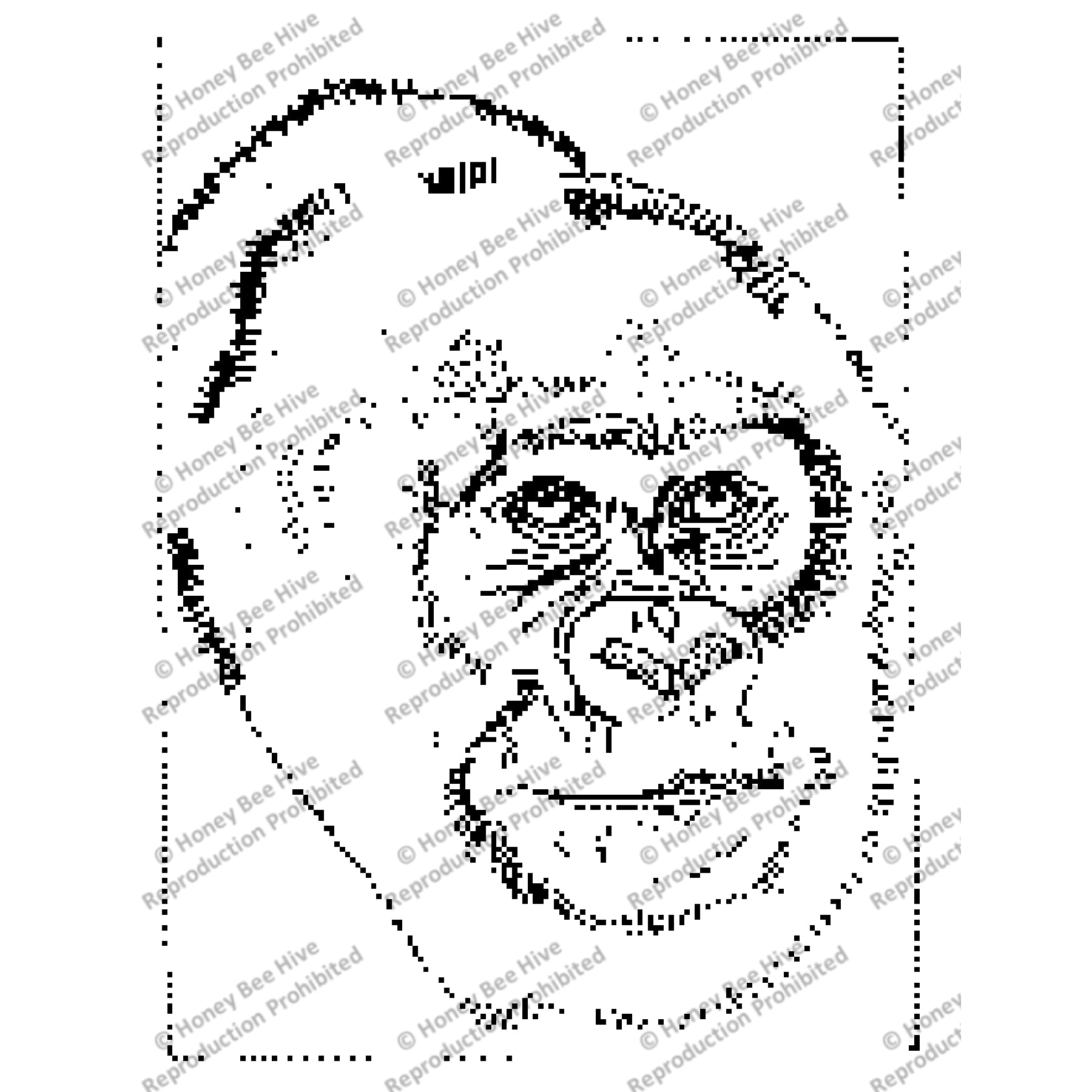 Gorilla, rug hooking pattern