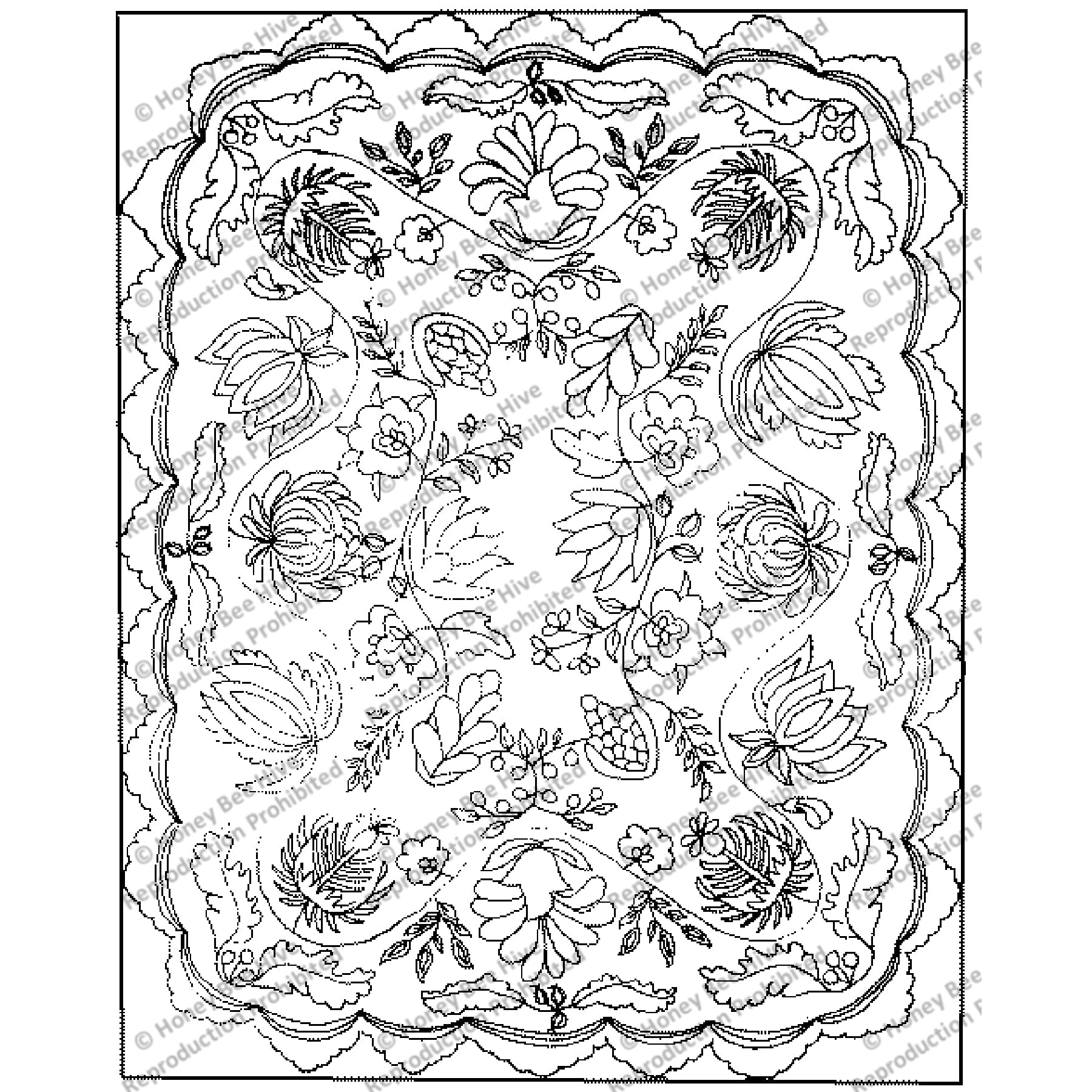 Ense's Bedrug, rug hooking pattern