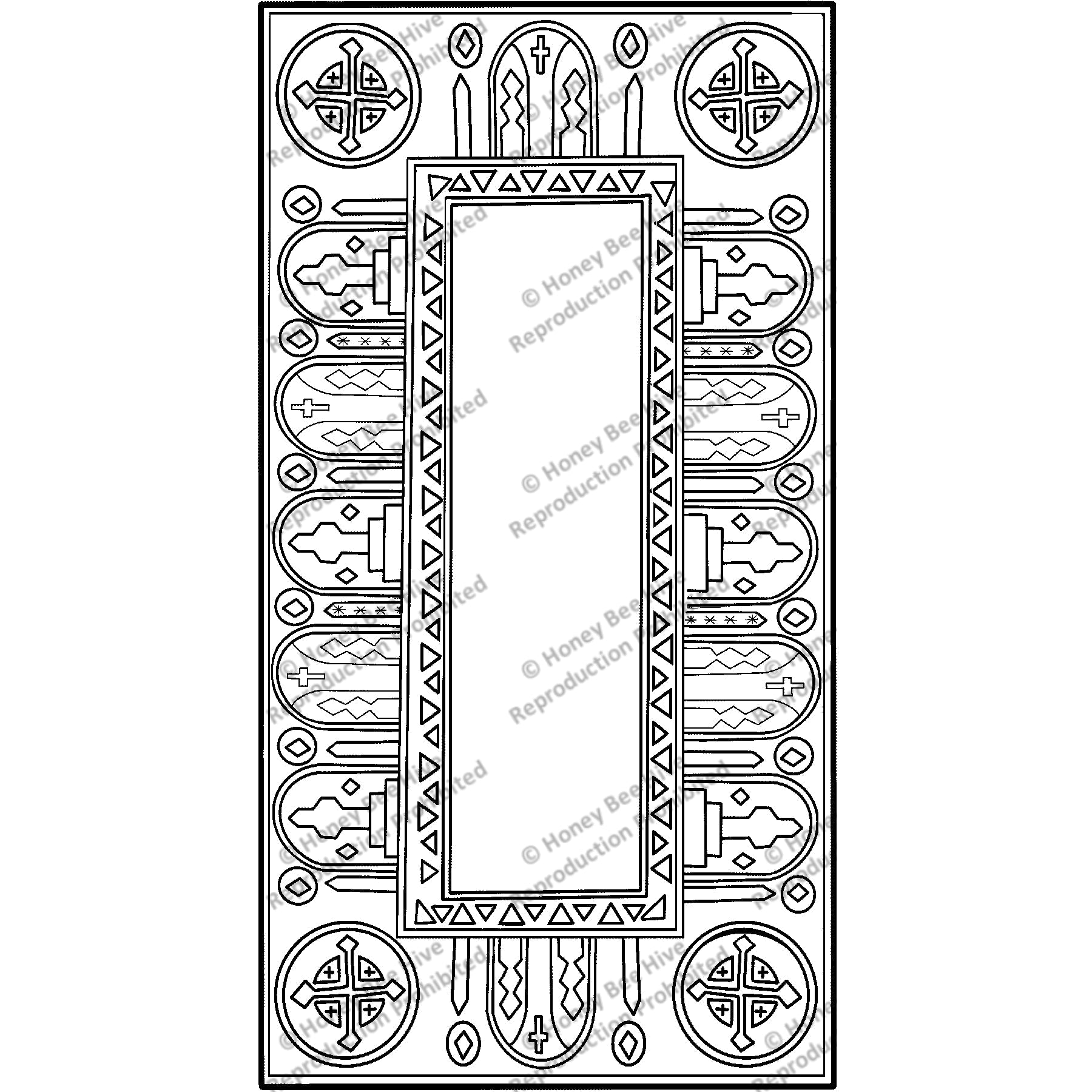 Cathedral Enchantment, rug hooking pattern