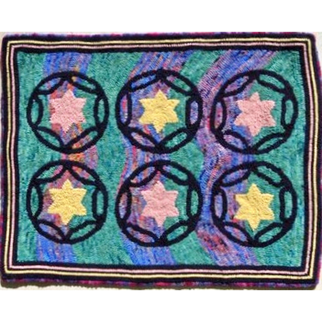Rug Hooking Pattern: Star In A Circle (PR1358) | Honey Bee Hive Rug ...