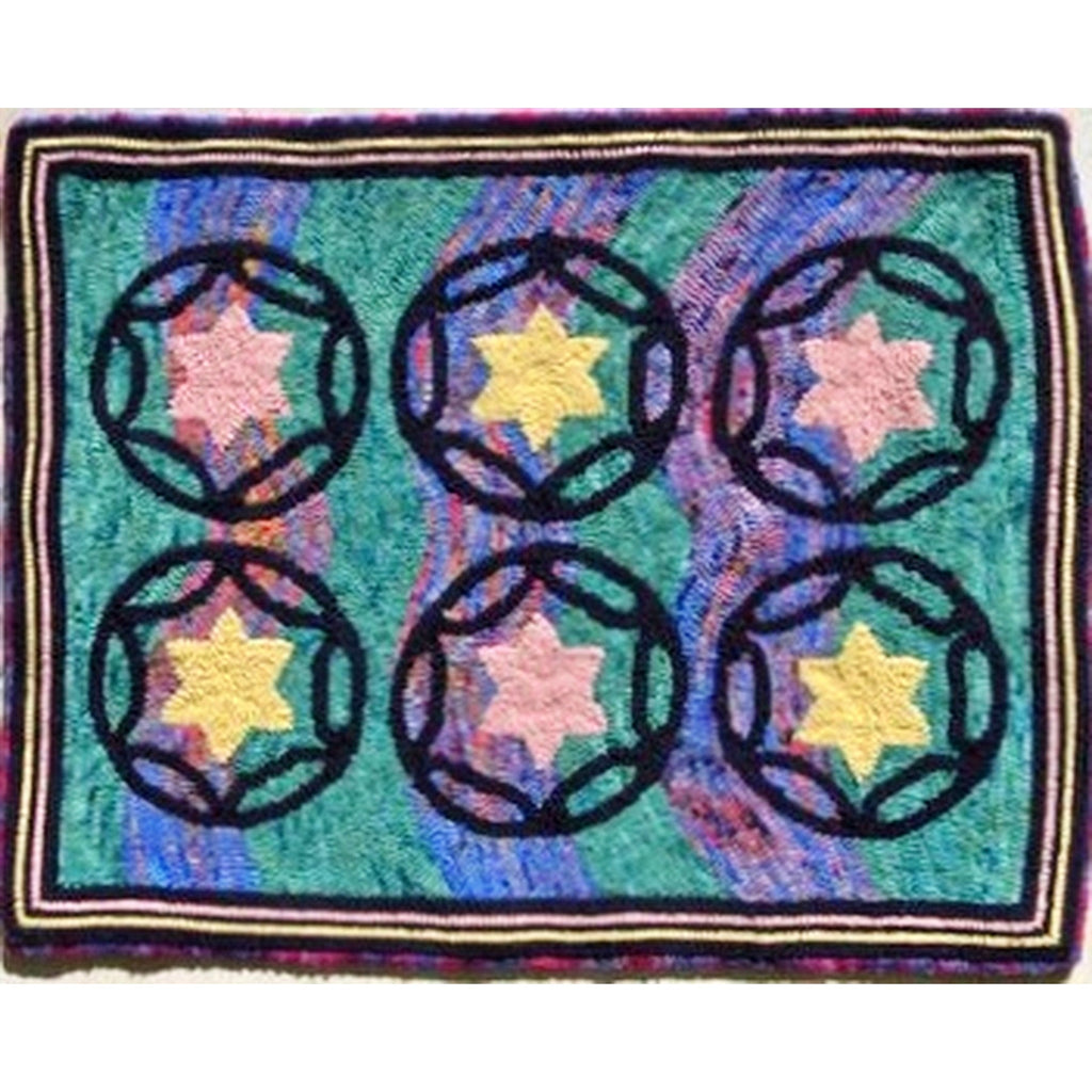 Hooked Rug Stars Rug Hooking Pattern: Star In A Circle (PR1358) | Honey Bee Hive Rug ...