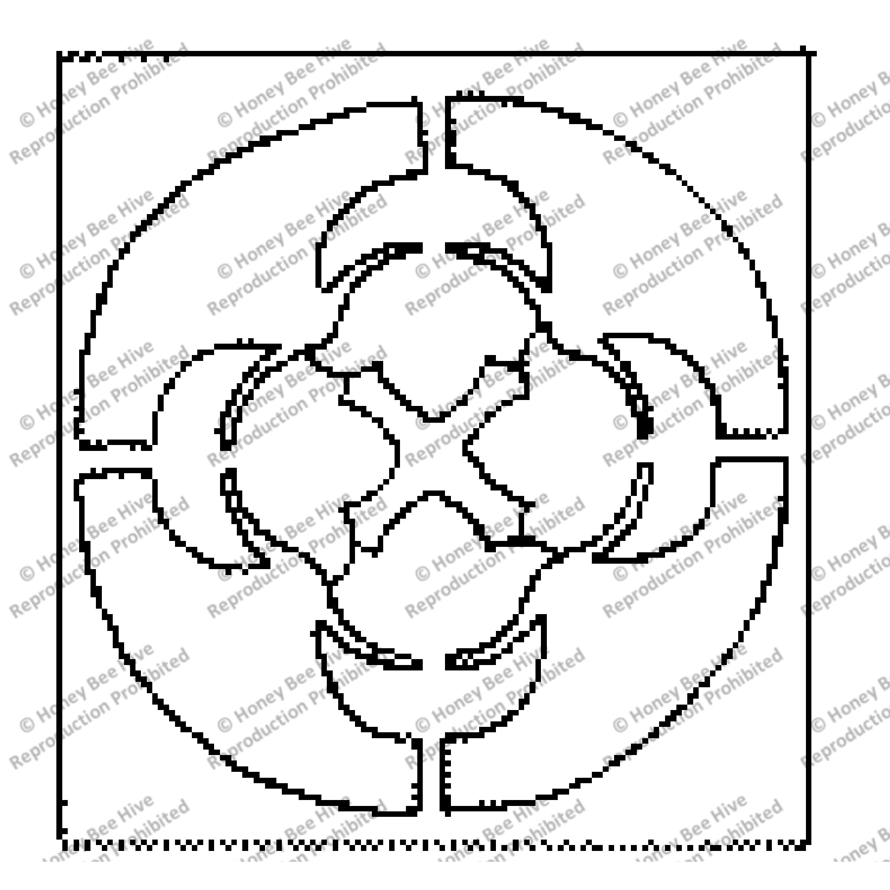 Tulip Trivet, rug hooking pattern