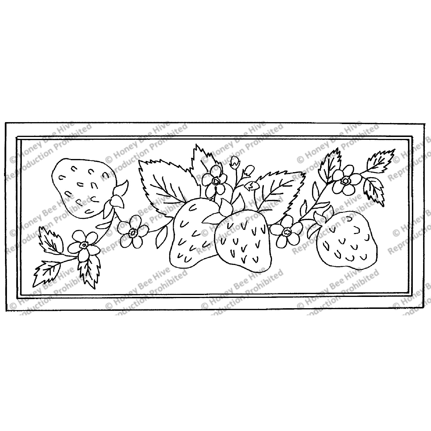 Grandma's Strawberries, rug hooking pattern