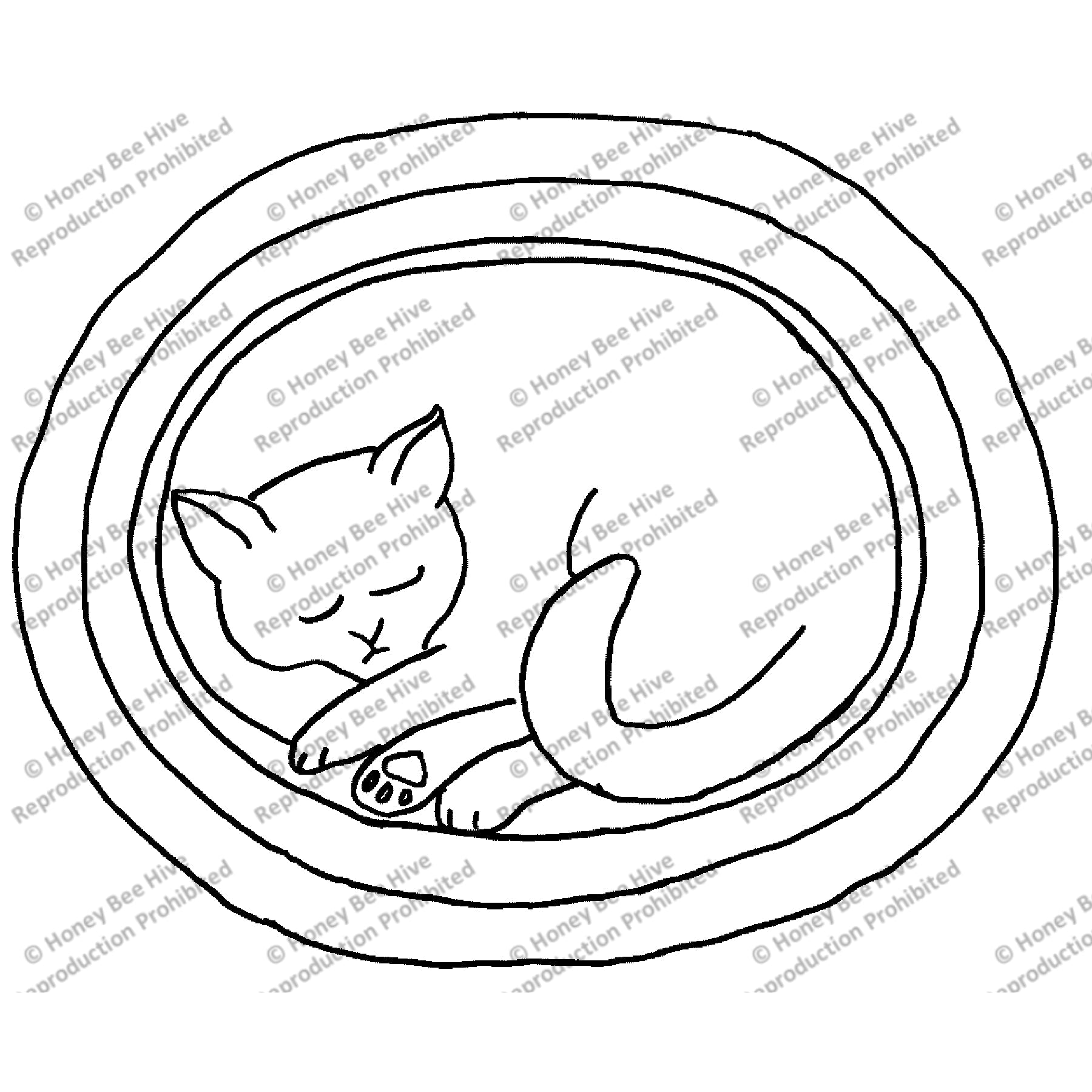 Cat On A  Mat, rug hooking pattern