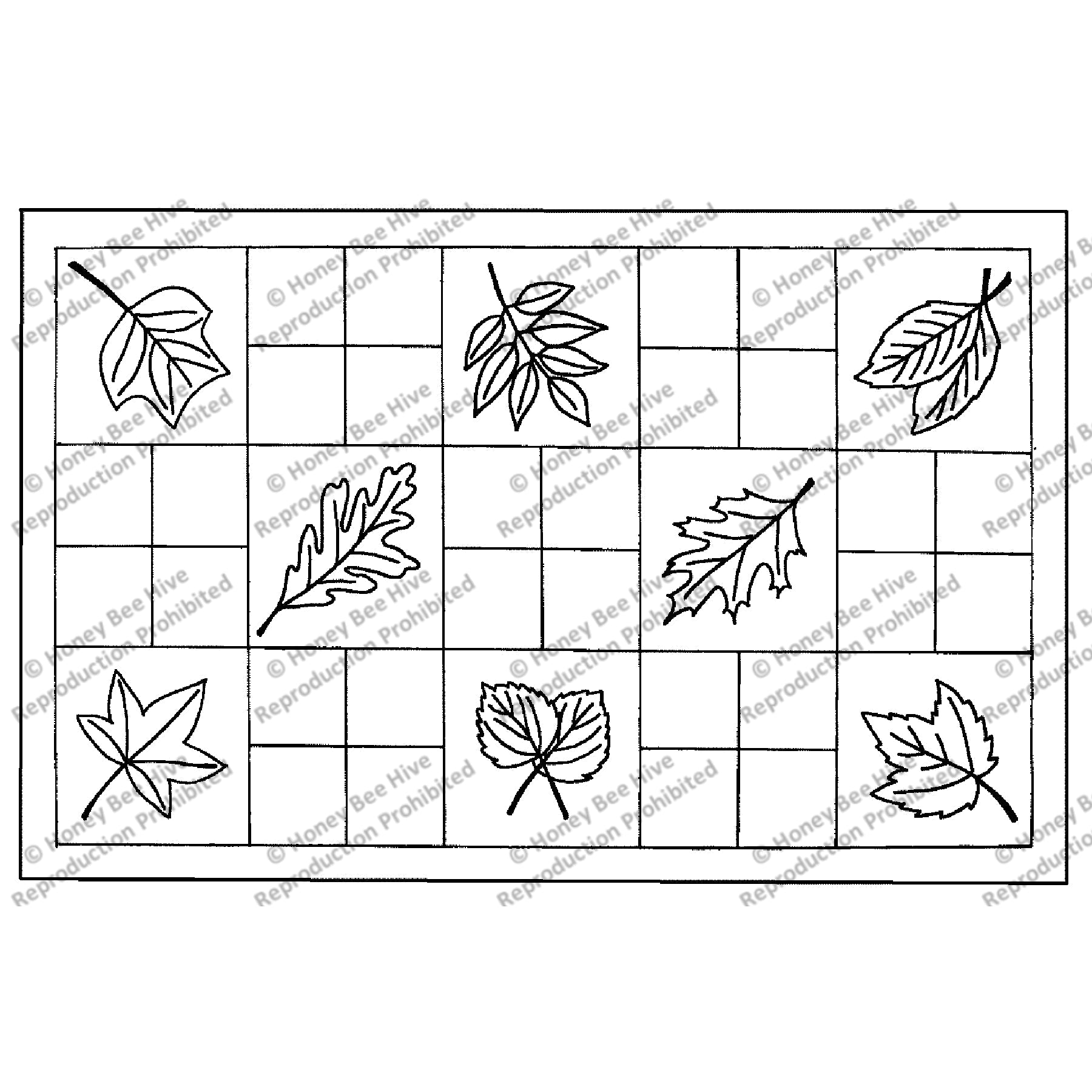 Leaf Sampler, rug hooking pattern