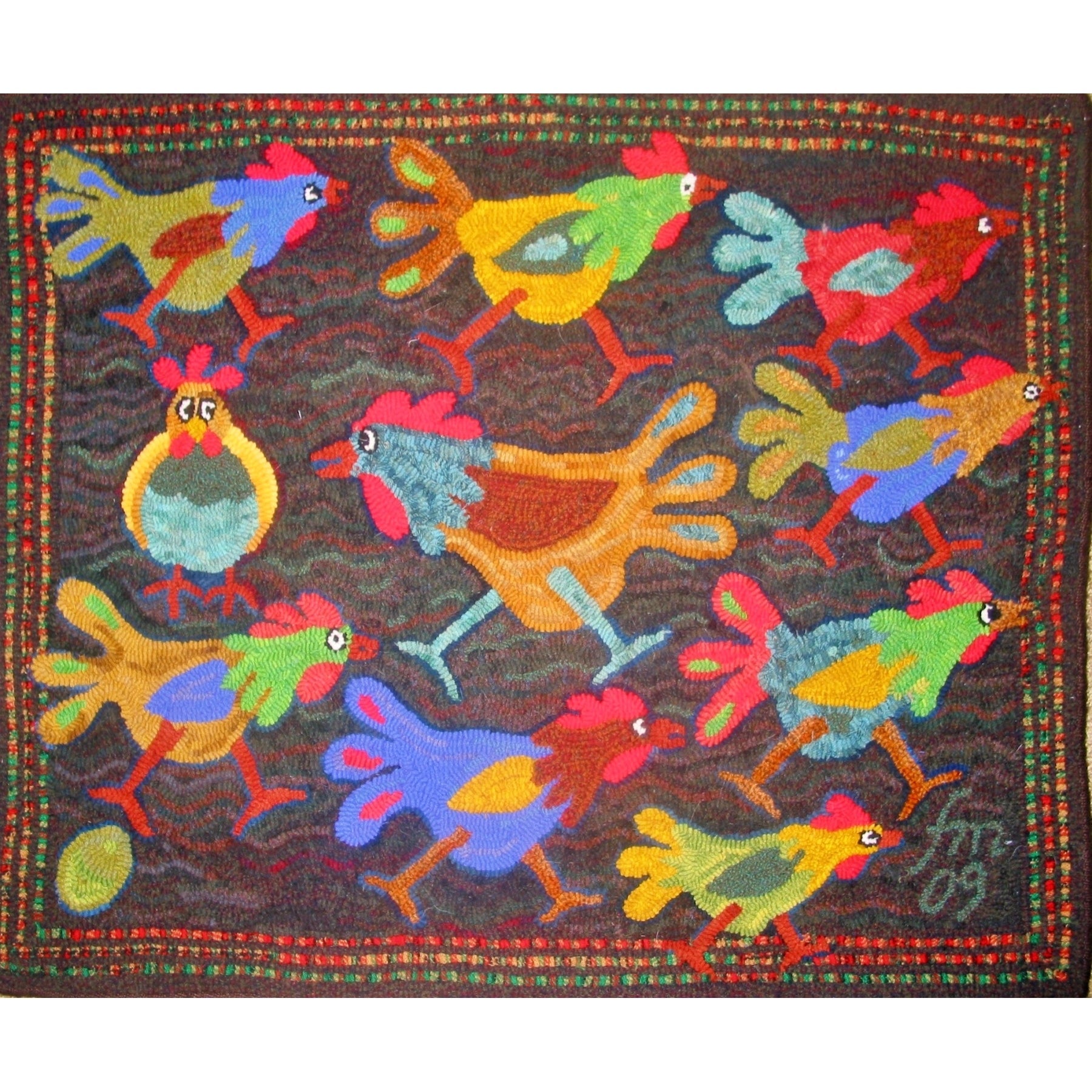 No Cause For Alarm, rug hooked by Fritz Mitnick