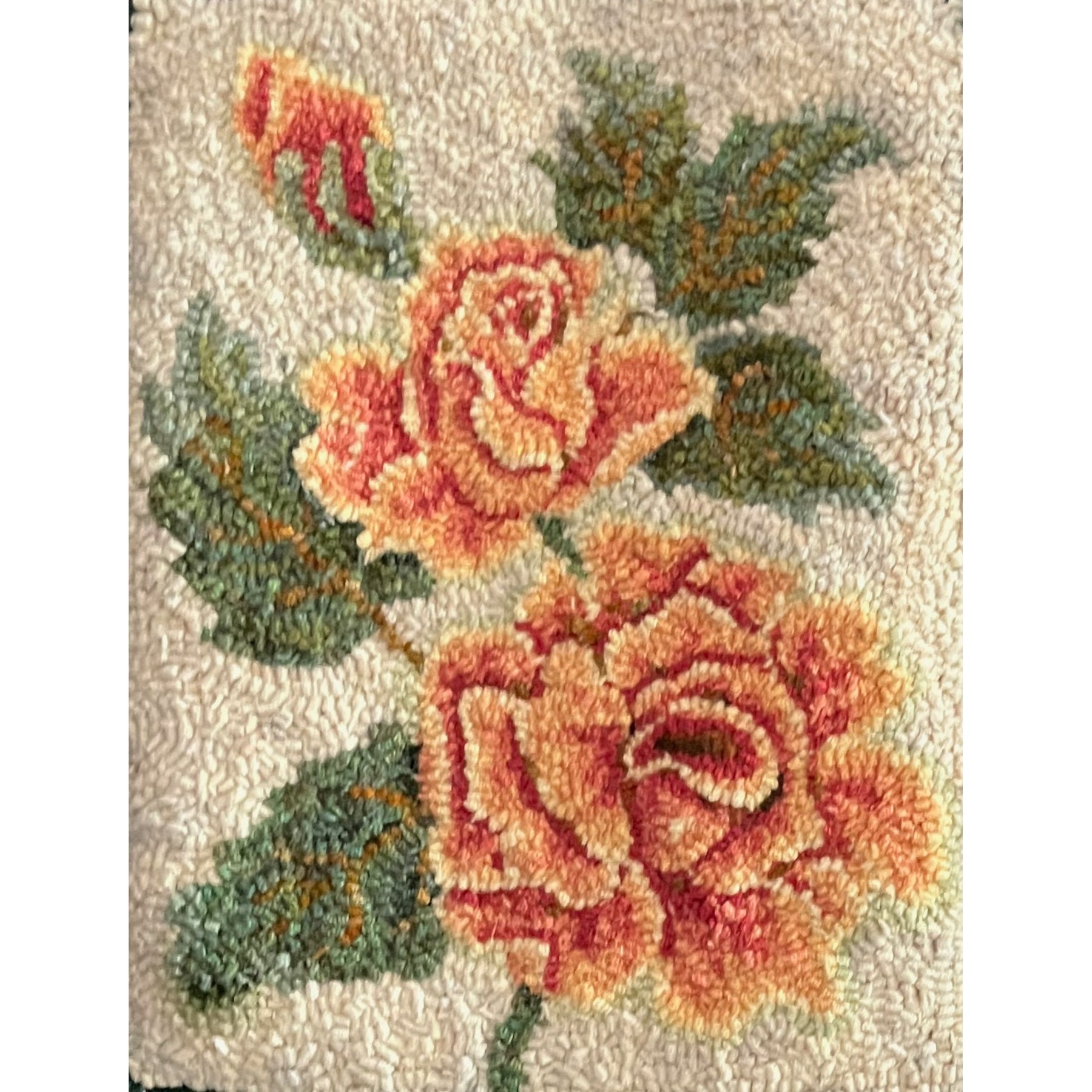 Rose, rug hooked by Stacey Van Dyne