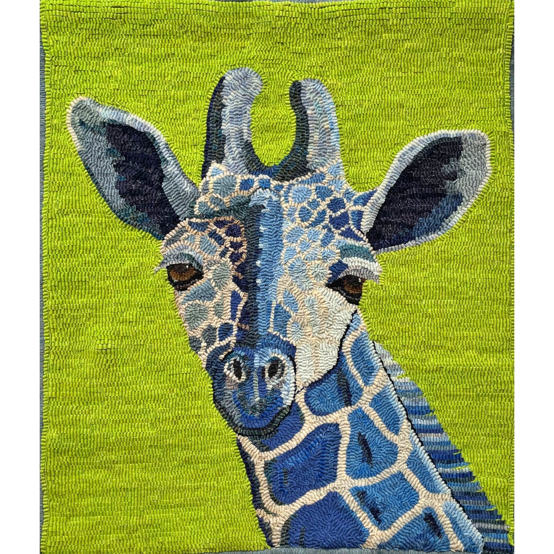 Giraffe, rug hooked by Chizuko Hayami