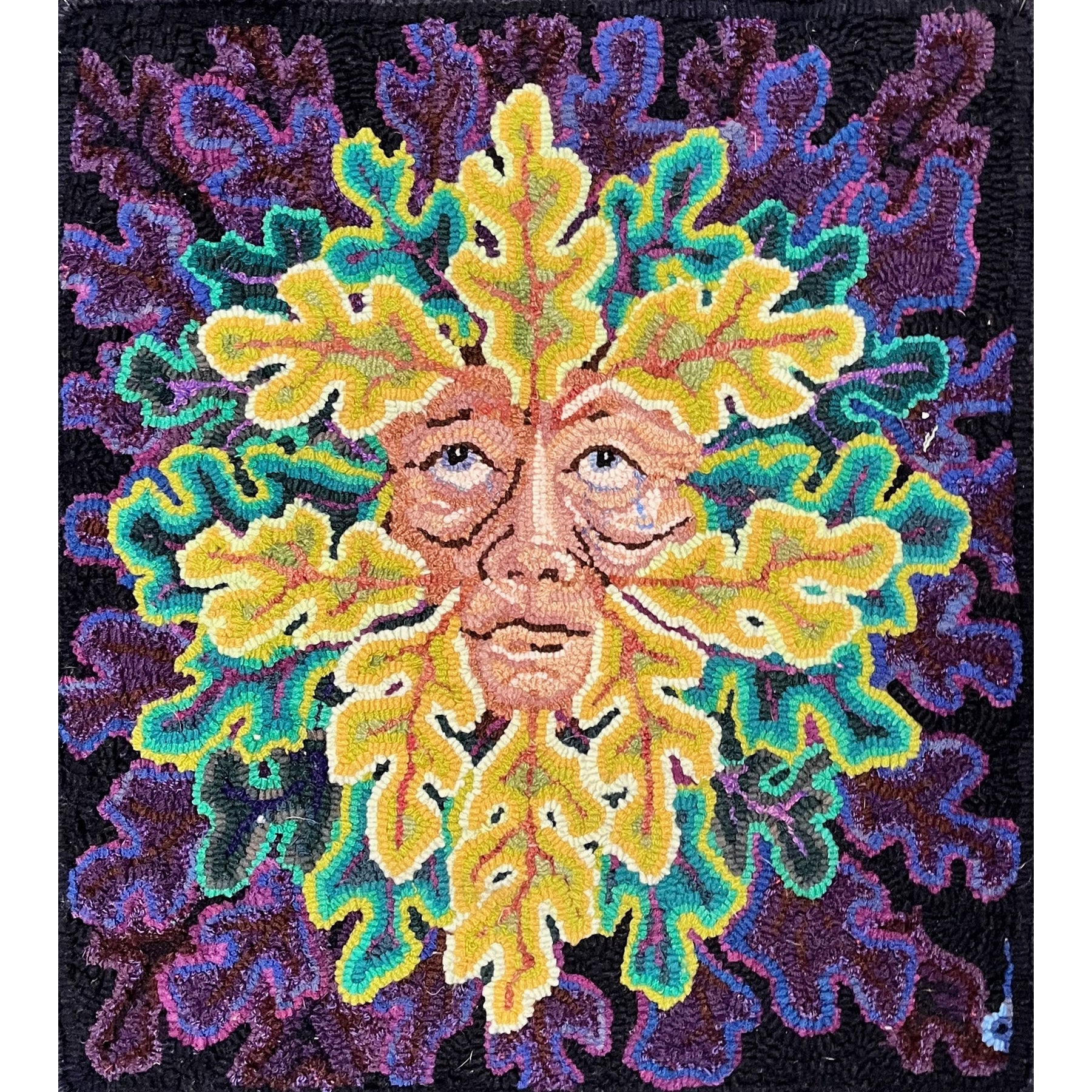 Jack-In-The-Green, rug hooked by Charlie Dalton