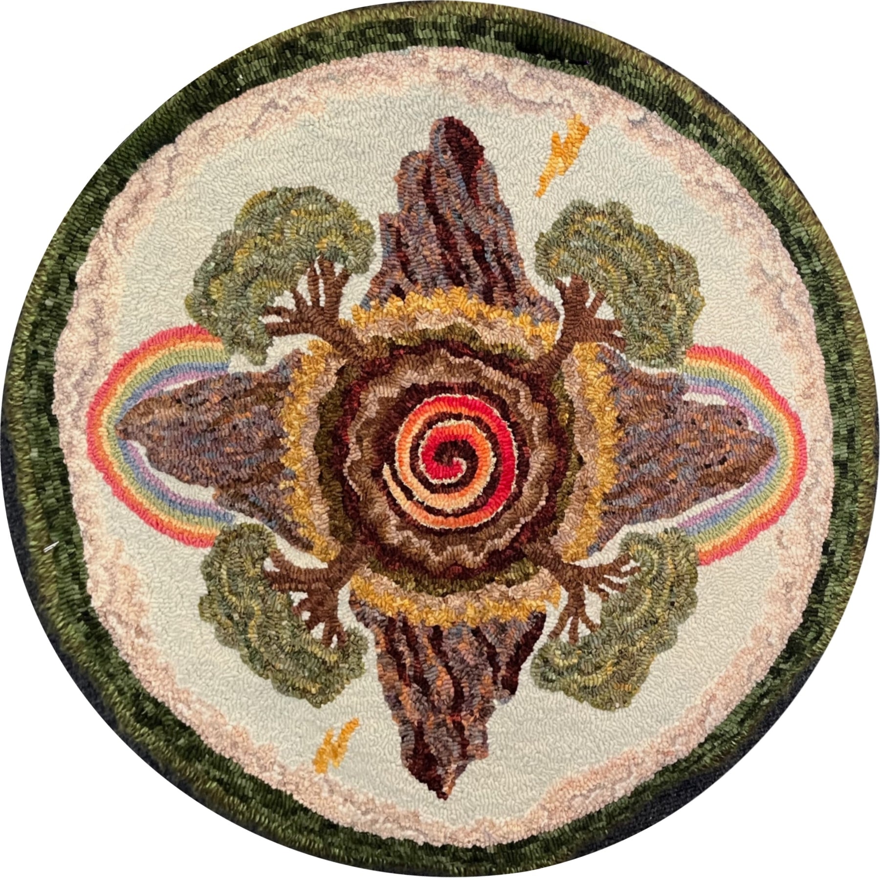 Creative Spirit Mandala, rug hooked by Stacey Van Dyne