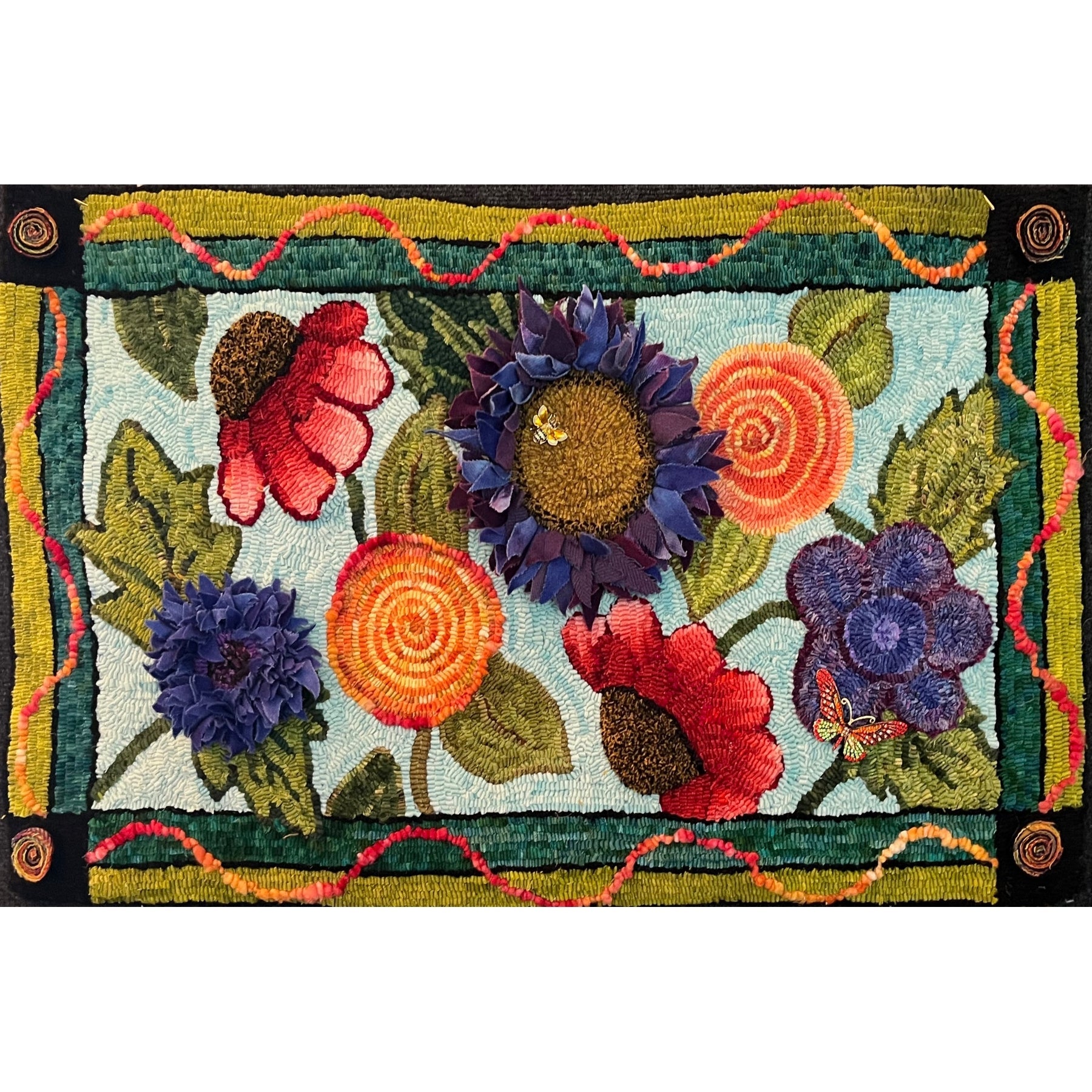 Stephanie's Garden, rug hooked by Melissa Town