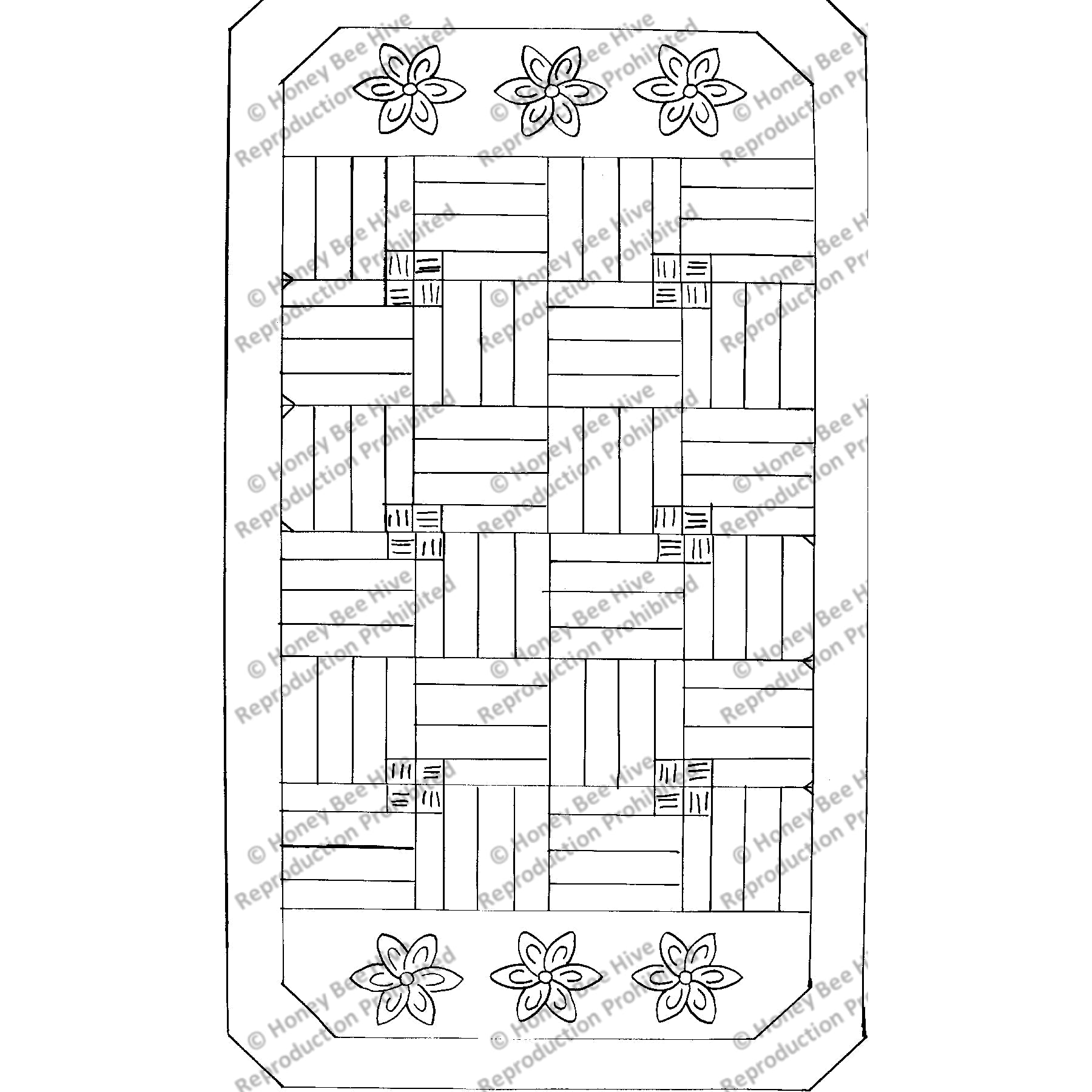 Cabin Corners, rug hooking pattern