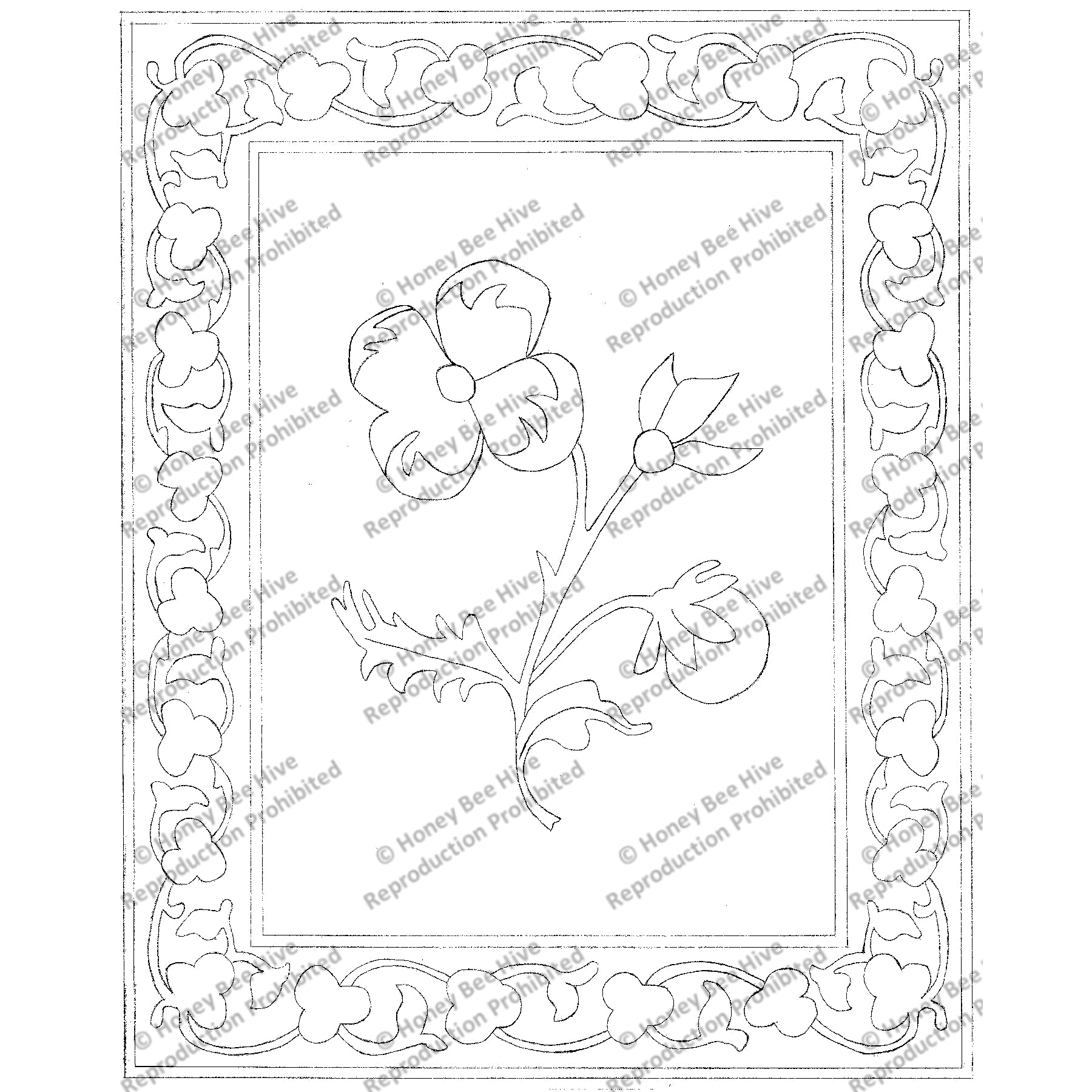 Medievil Flora II, rug hooking pattern