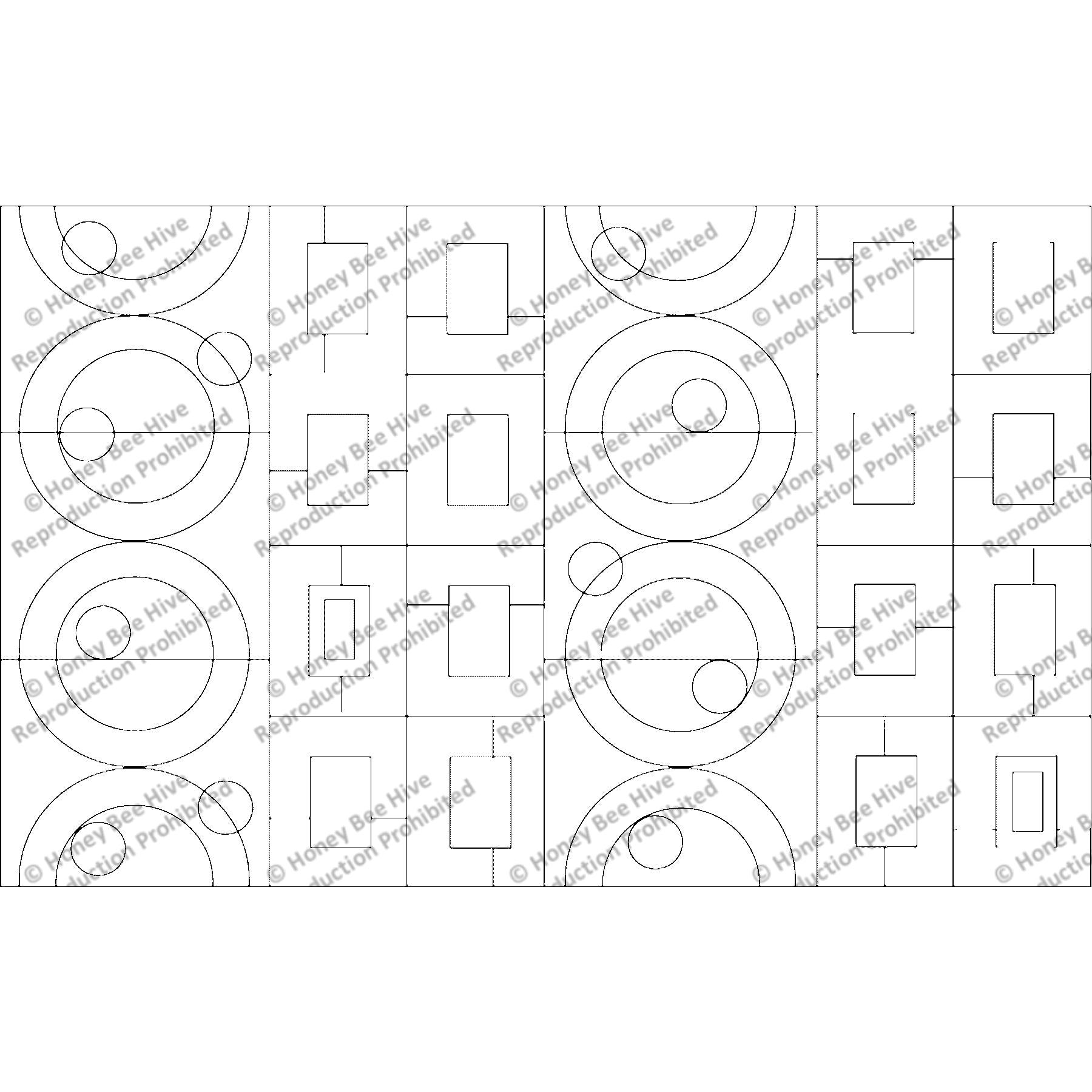 Circles and Rectangles, rug hooking pattern