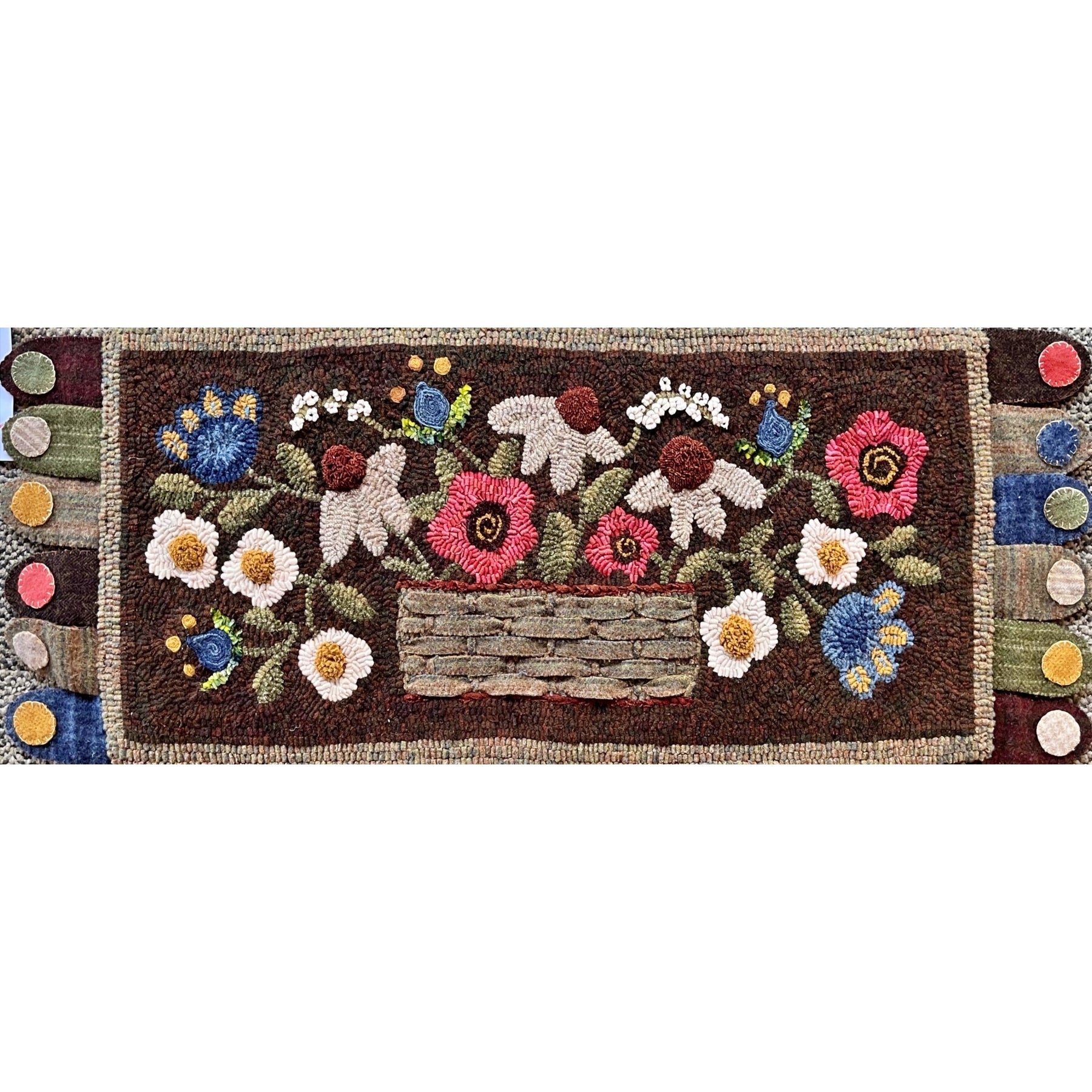 Spring Basket, rug hooked by Libbey Lungren