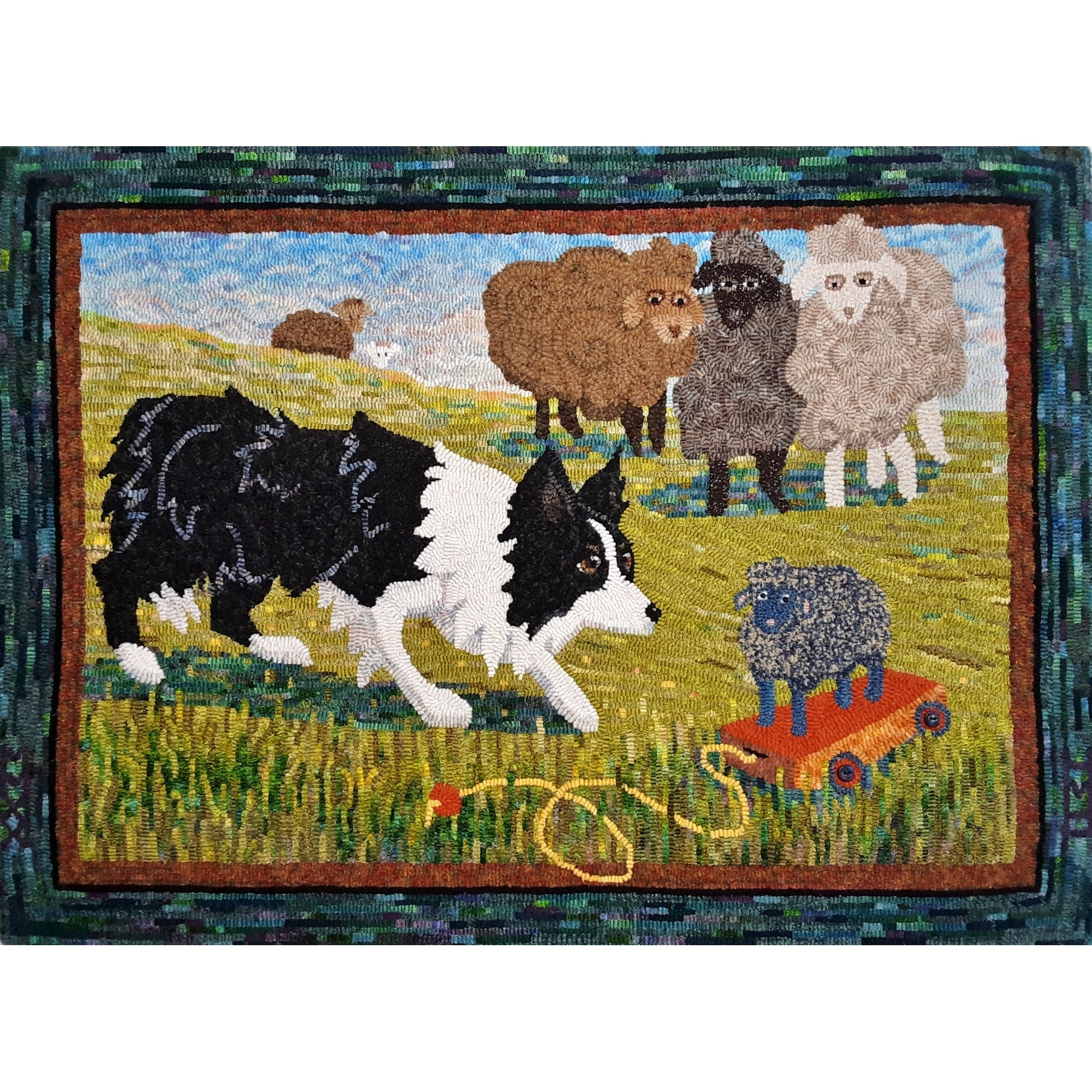 Dog on Duty, rug hooked by Helen Mar Parkin