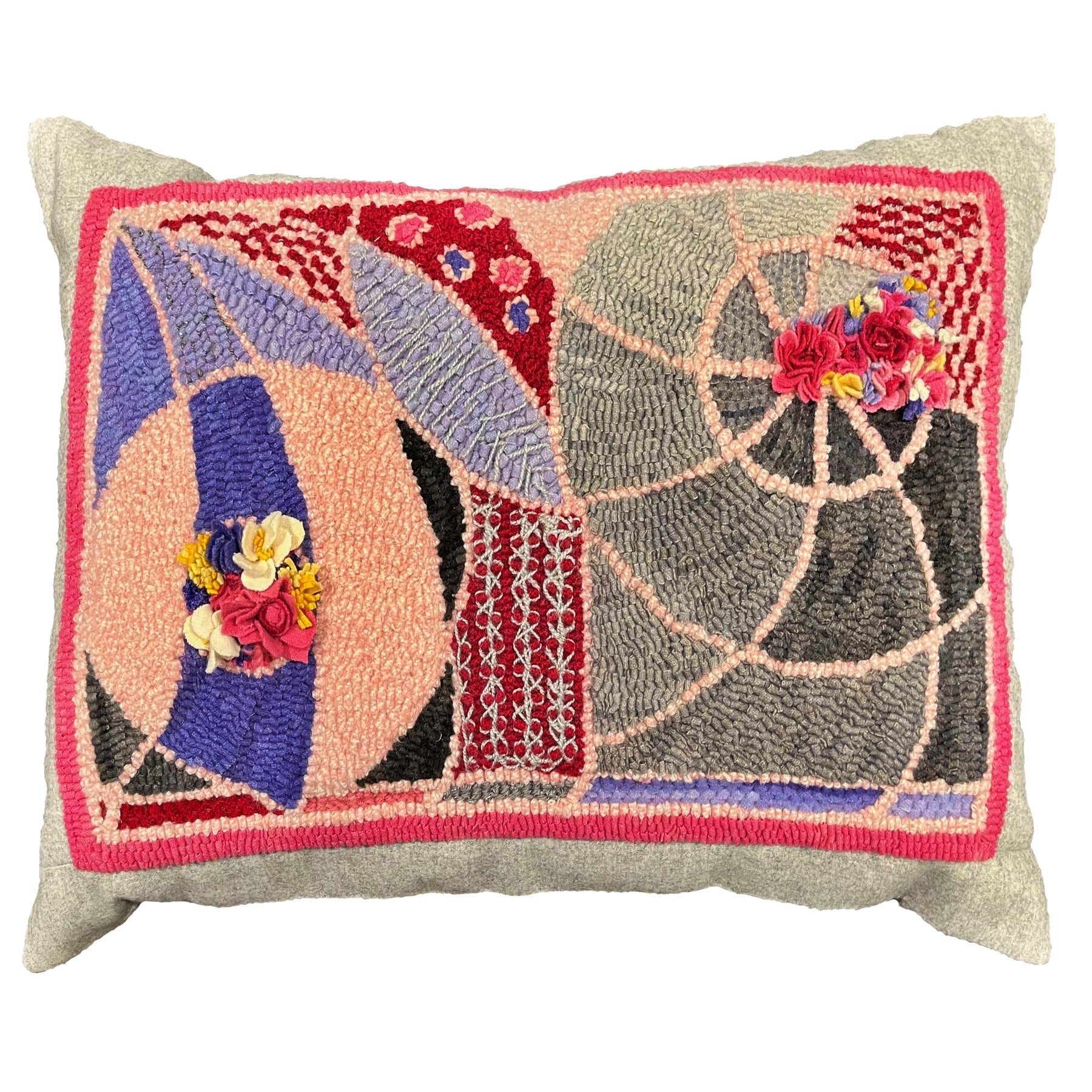 Bead Spiral, rug hooked by Judy Kielczewski