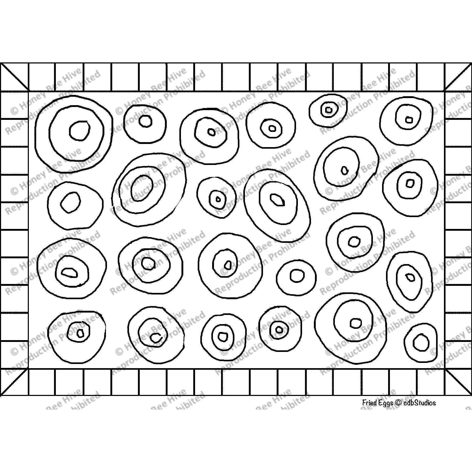 Fried Eggs, rug hooking pattern