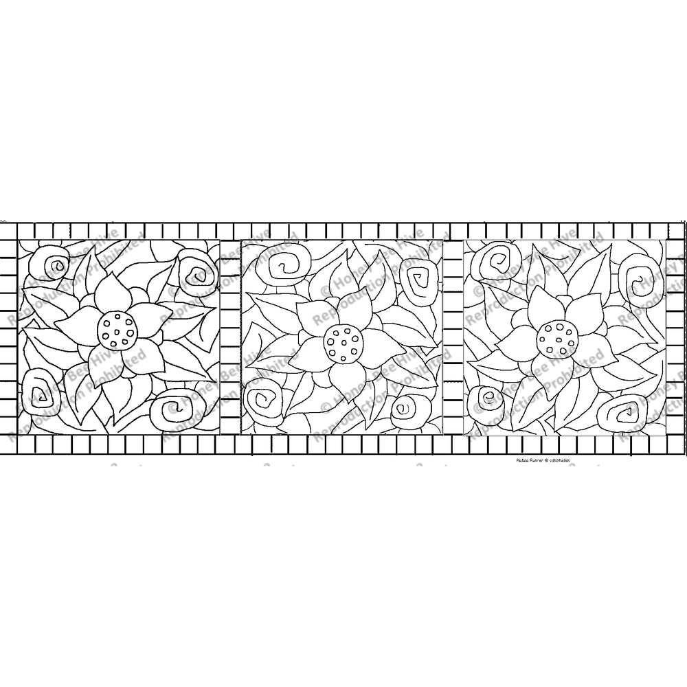 Rug Hooking Pattern: Padula Runner (PR1695) | Honey Bee Hive Rug ...