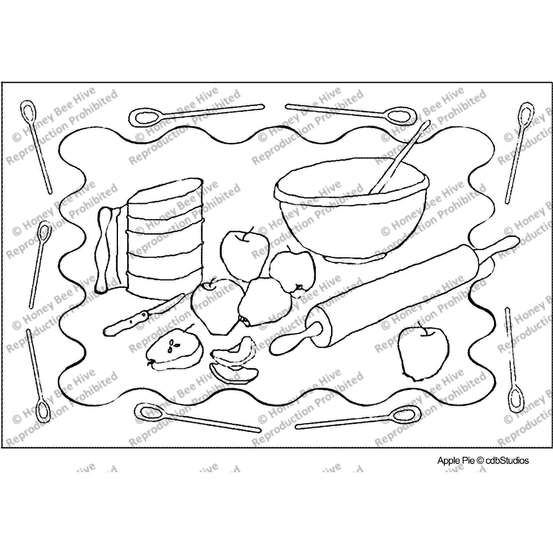 Apple Pie, rug hooking pattern