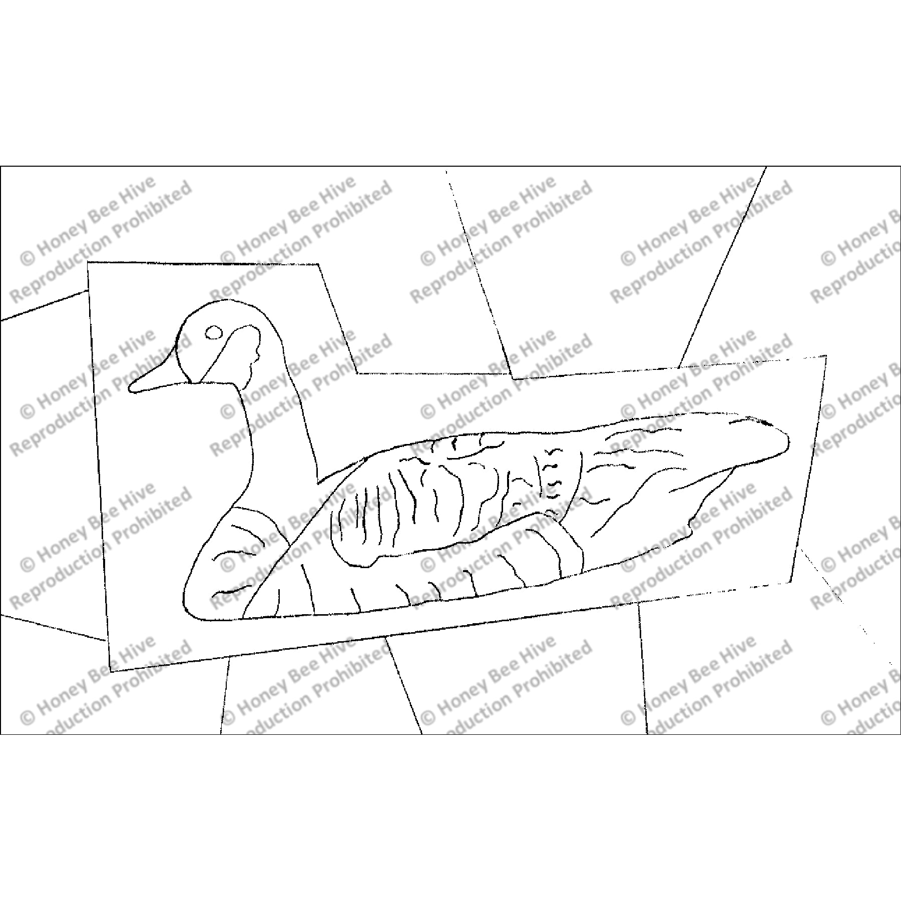 Crazy Quilt - Canada Goose, rug hooking pattern