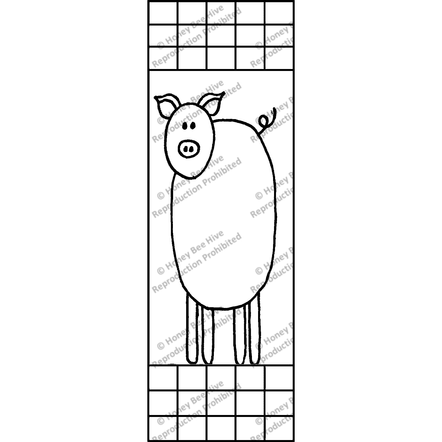 Oink, rug hooking pattern