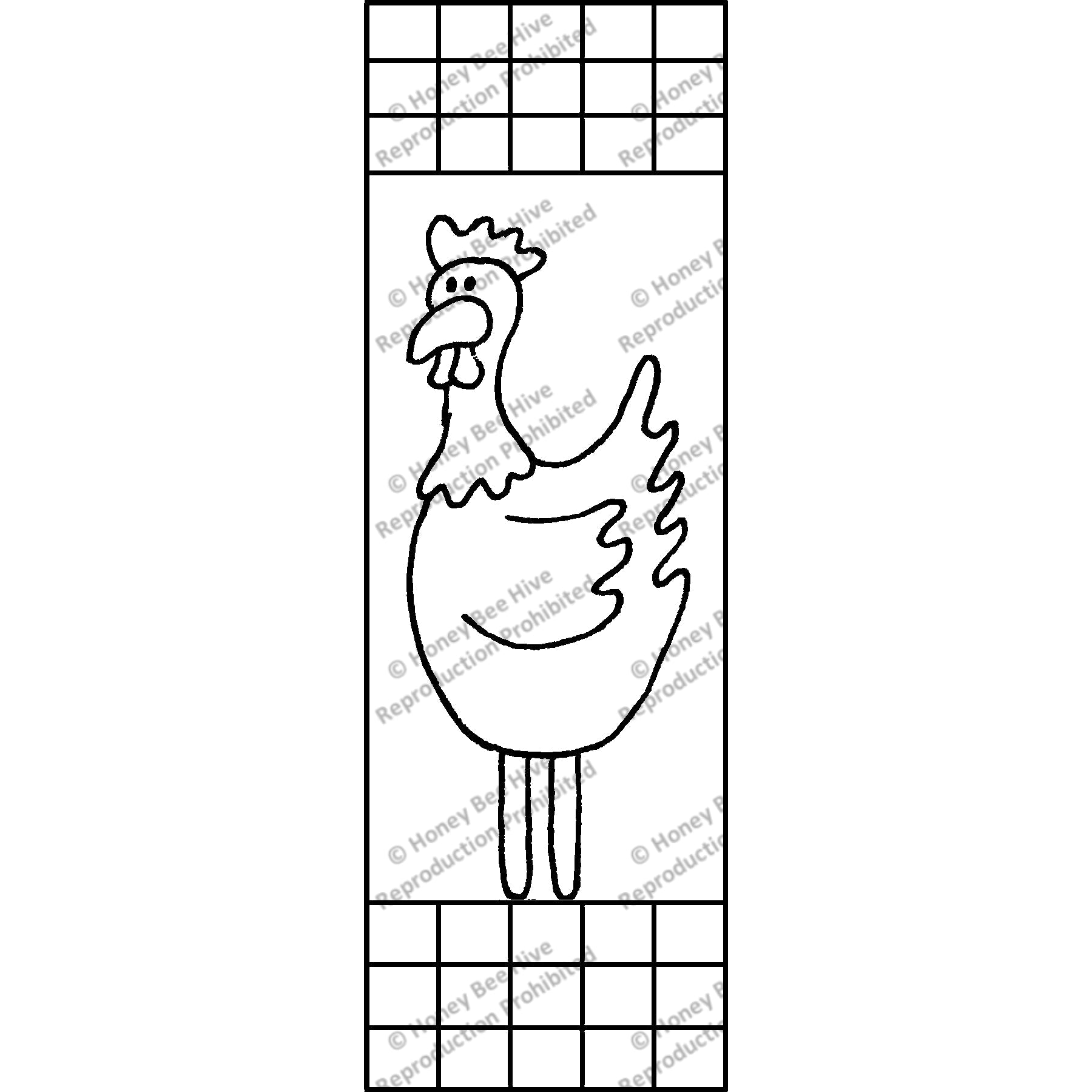 Cluck, rug hooking pattern