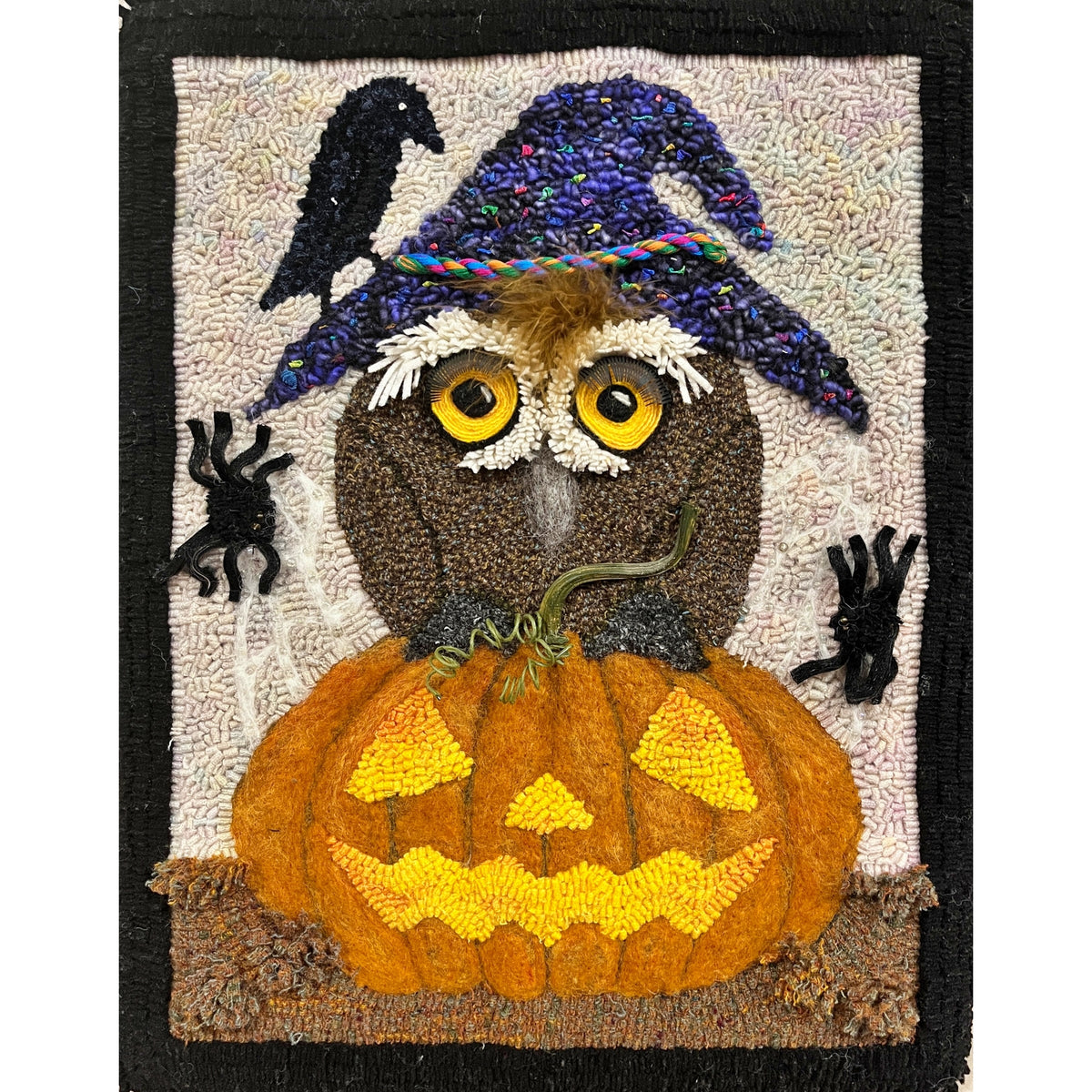 Who Goes There?, rug hooked by Linda Waitrovich
