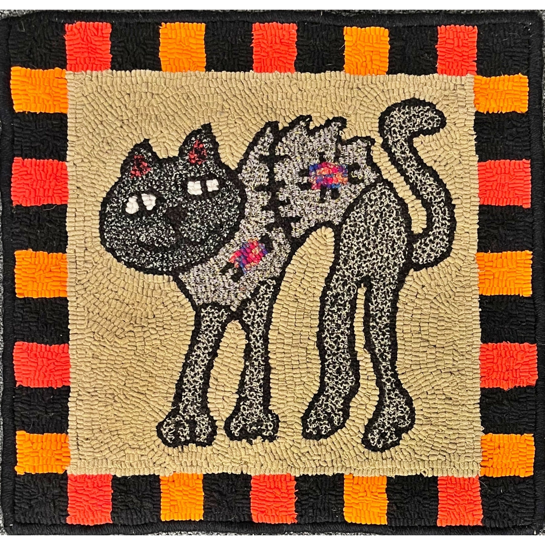 Patches the Cat, rug hooked by Judy Peluso