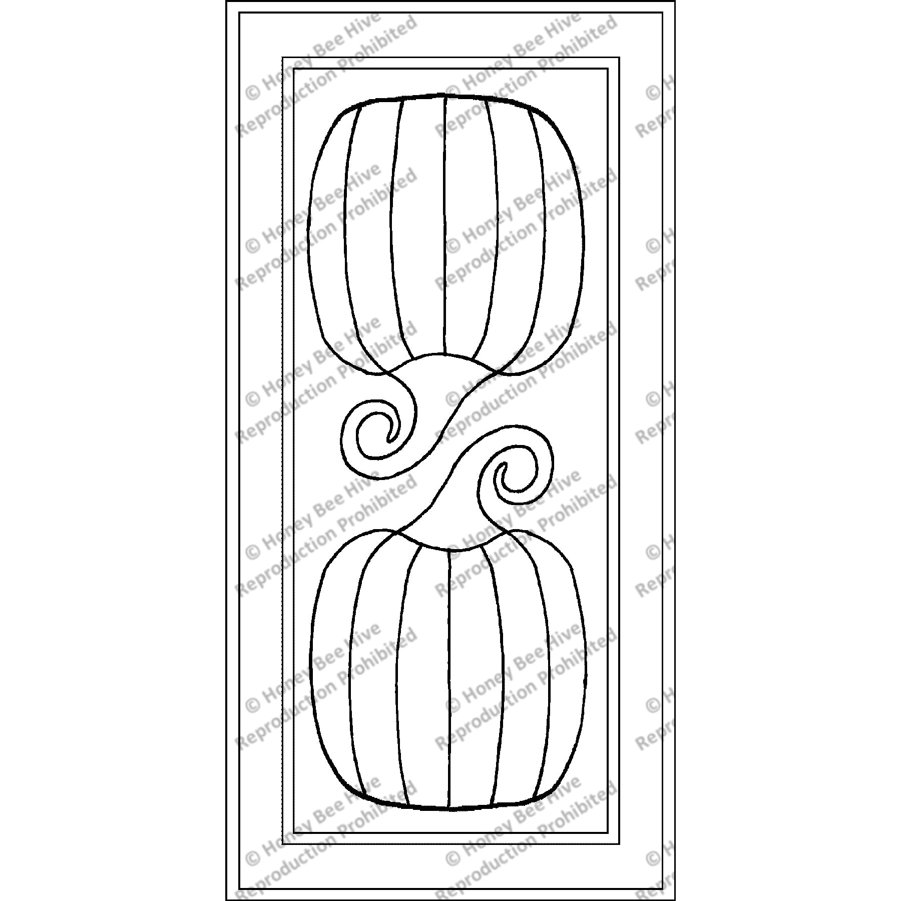 Two Pumpkins, rug hooking pattern