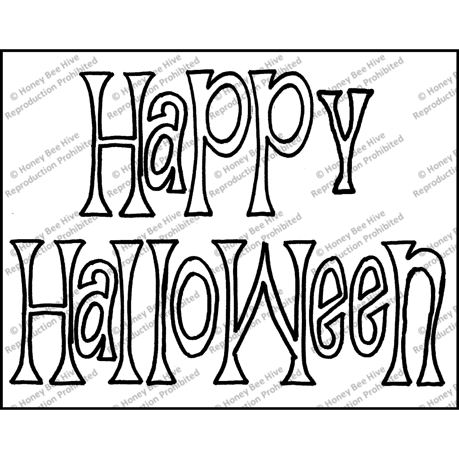 Happy Halloween, rug hooking pattern