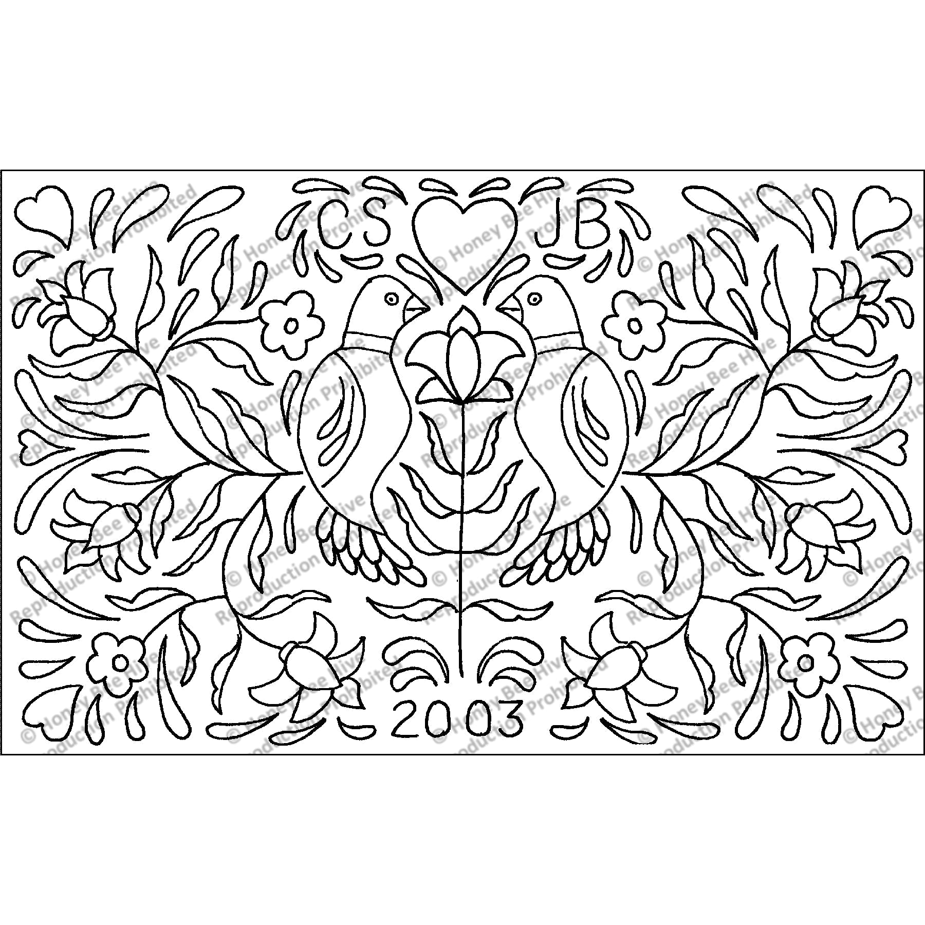 Romance Rekindled, rug hooking pattern