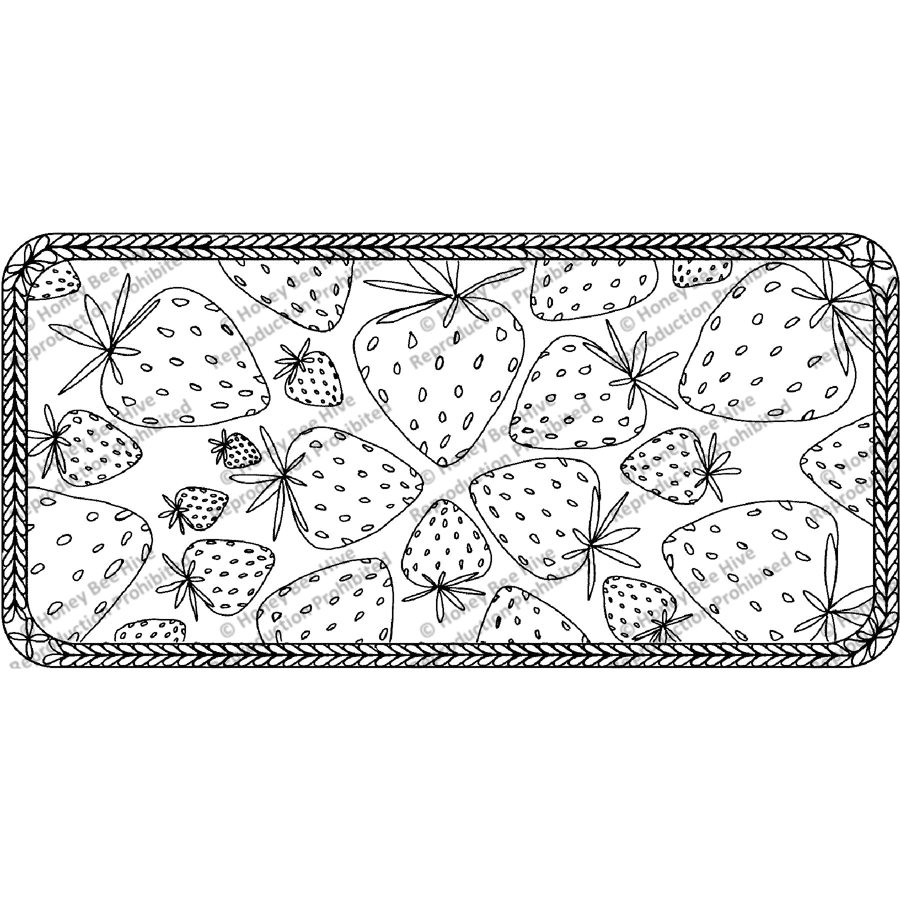 Rug Hooking Pattern: Strawberry Summer (PR1874) | Honey Bee Hive Rug ...