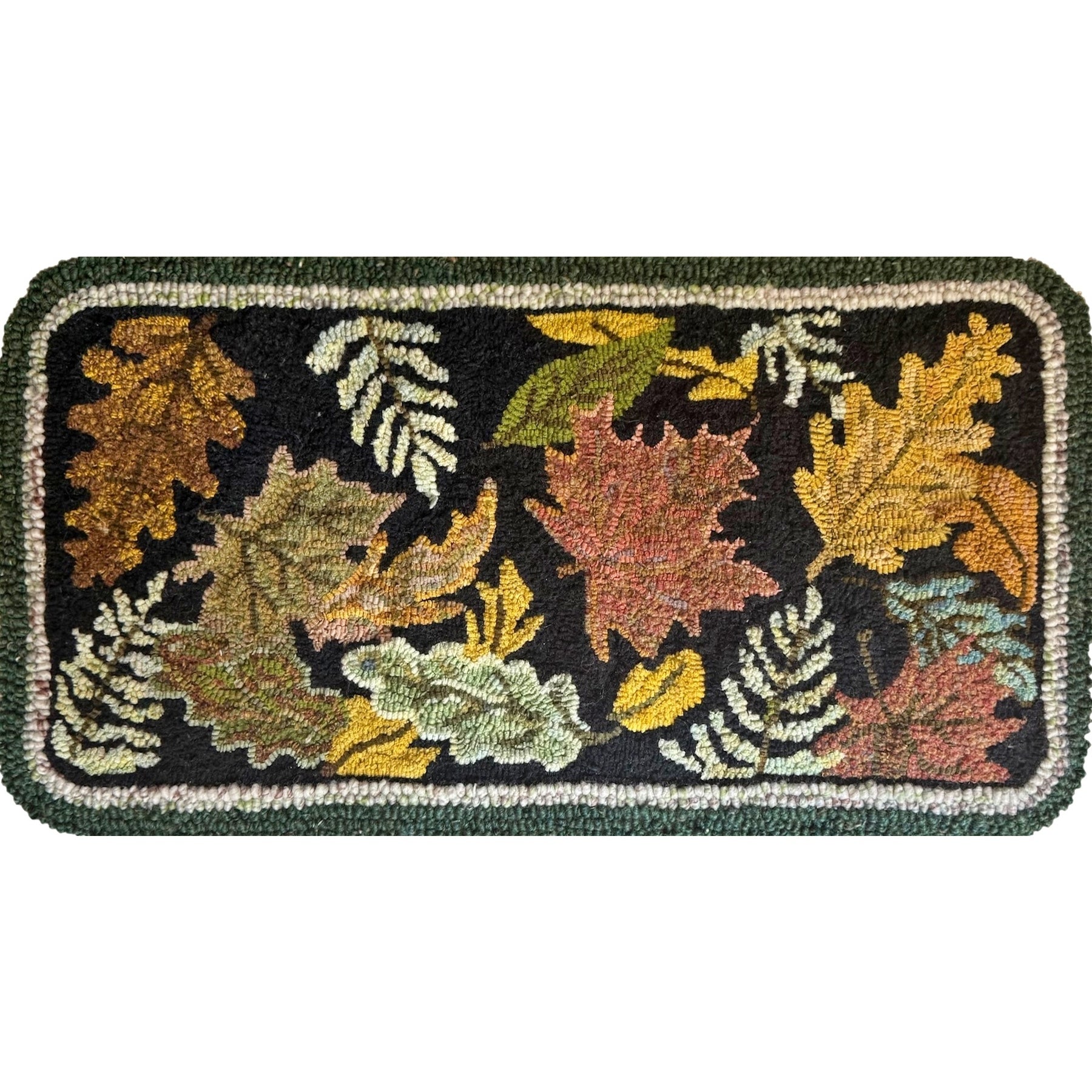 Fall Floor, rug hooked by Carole Sefton