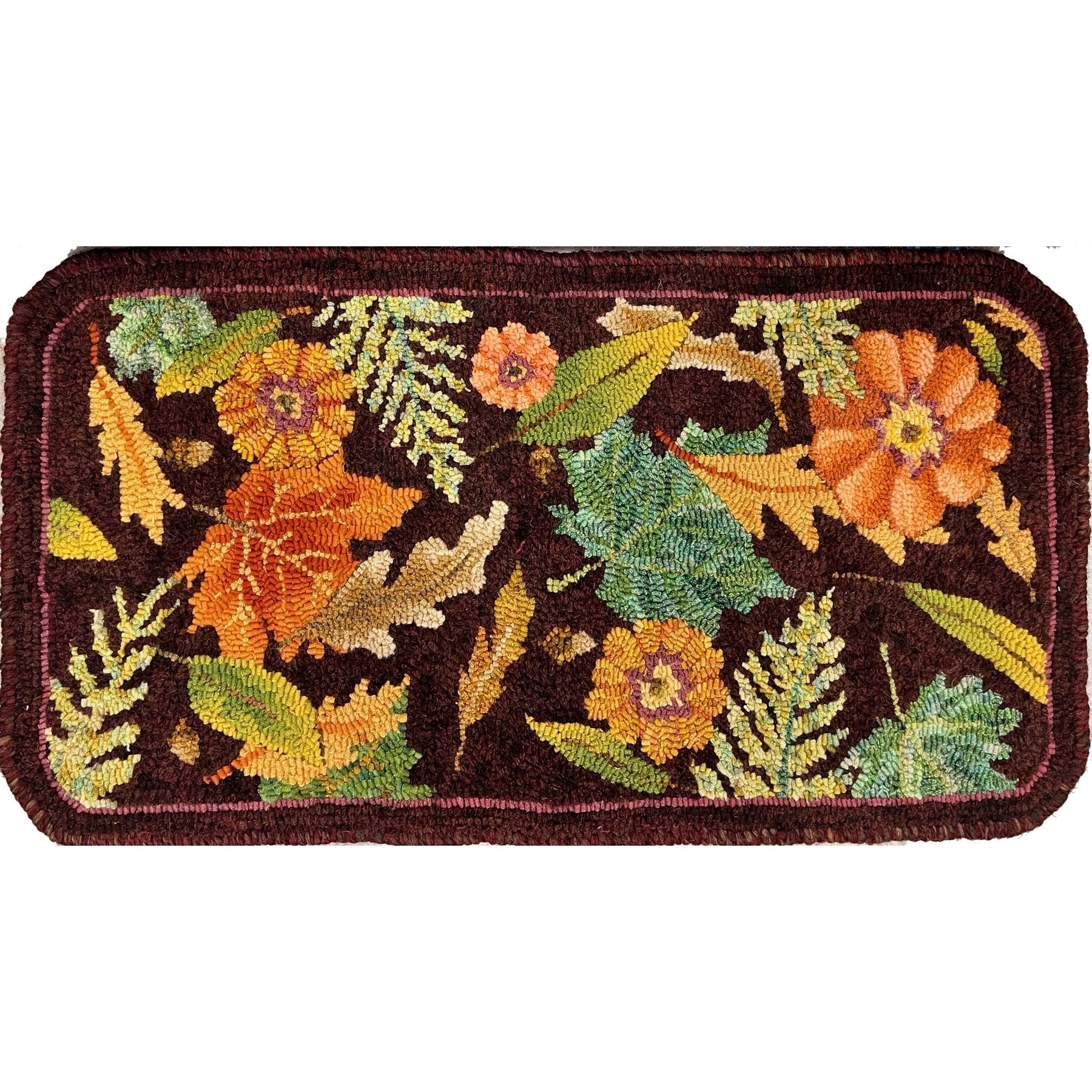 Fall Floor, rug hooked by Connie Bradley