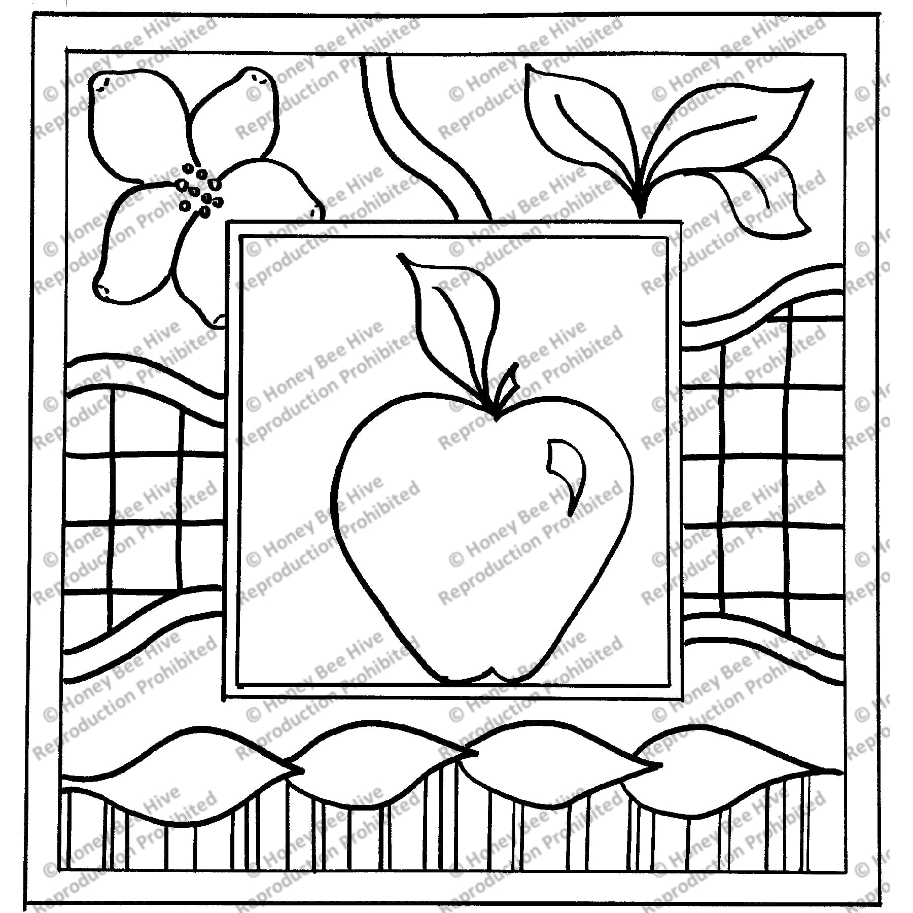 Apple Basket, rug hooking pattern