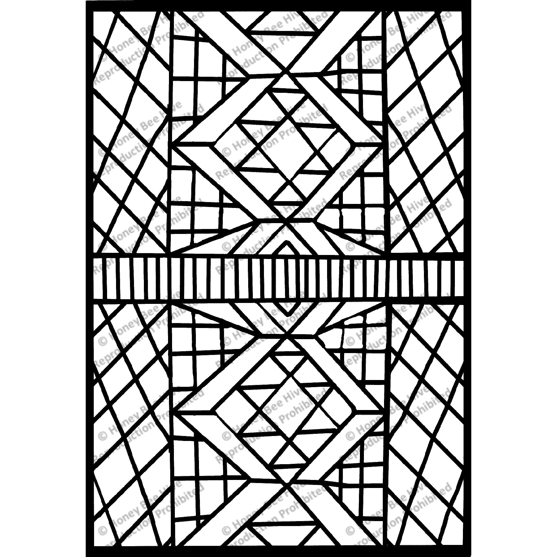 Rug Hooking Pattern: Multicolored Geometric (PR1902) | Honey Bee Hive ...