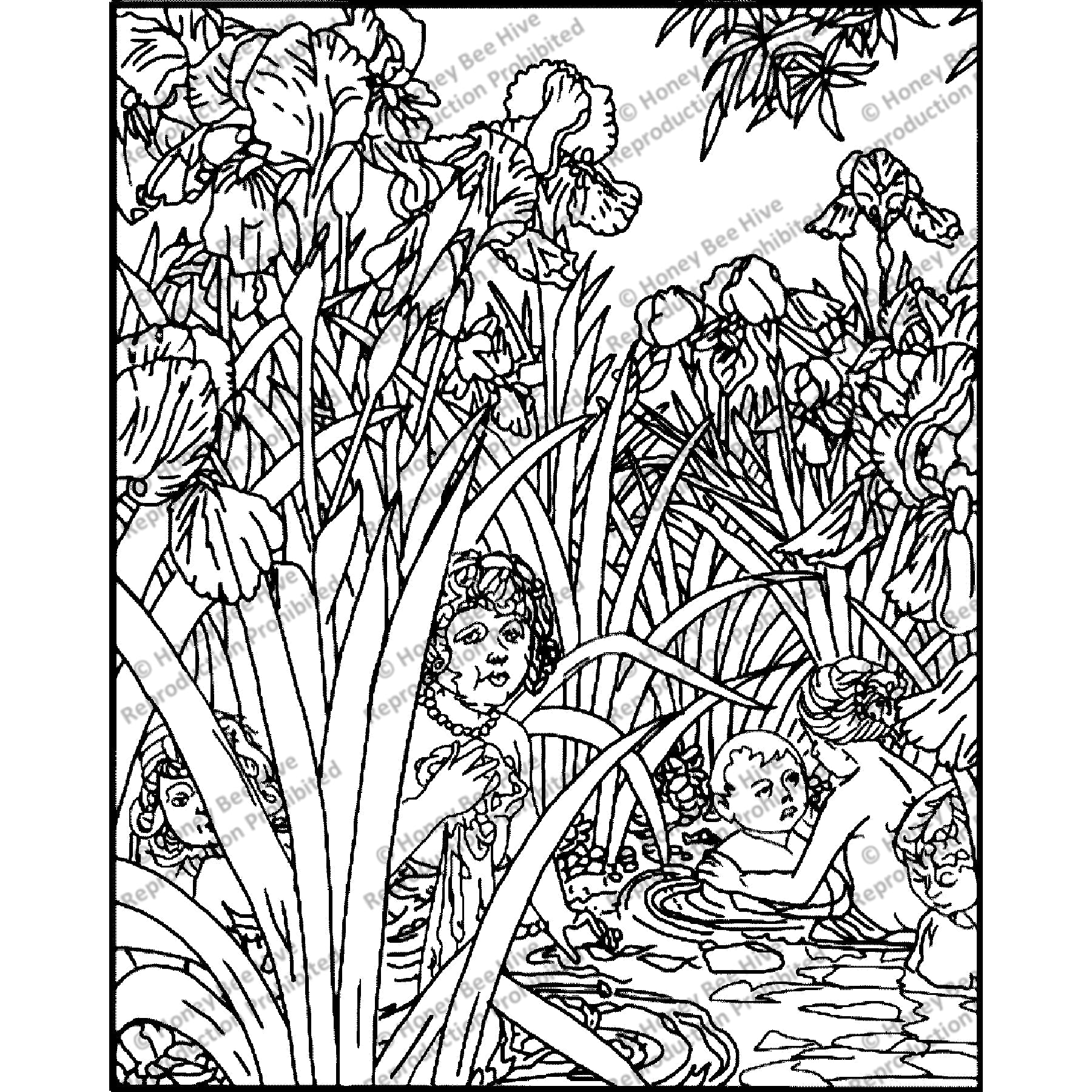 The Water Babies, ill. W Heath Robinson, 1915, rug hooking pattern