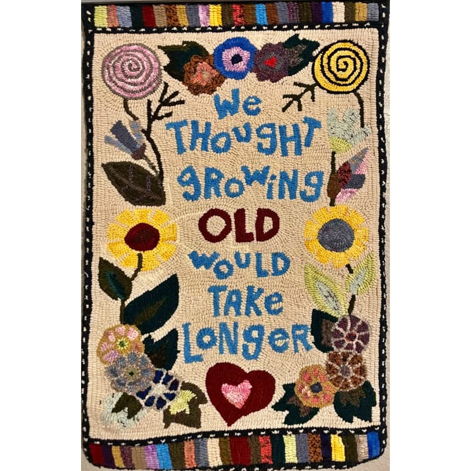 Growing Old Contemporary - We, rug hooked by David Gervais