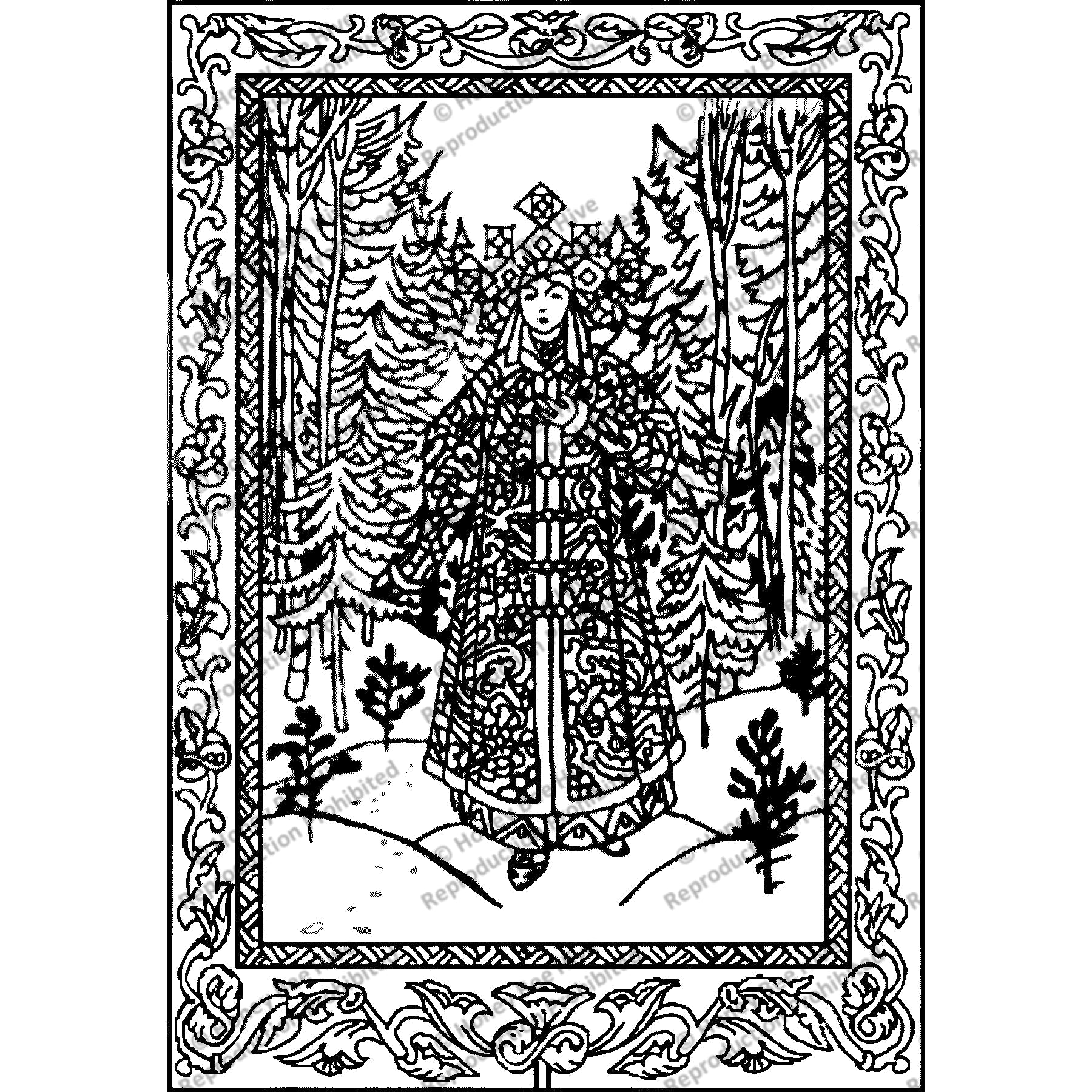 The Snow Maiden. Ill. Boris Zvorykin, 1925., rug hooking pattern