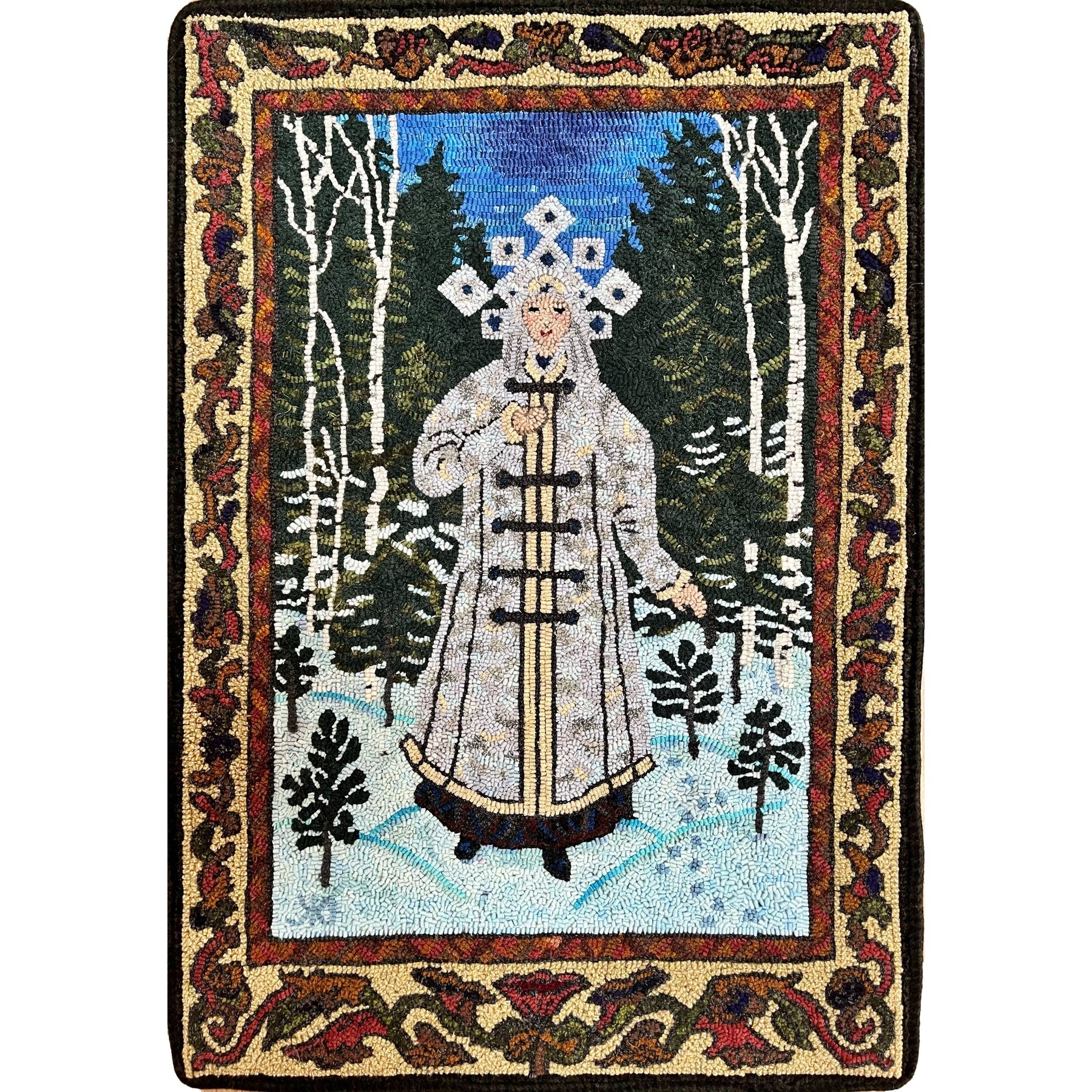 The Snow Maiden. Ill. Boris Zvorykin, 1925., rug hooked by Dinah Kretschmer