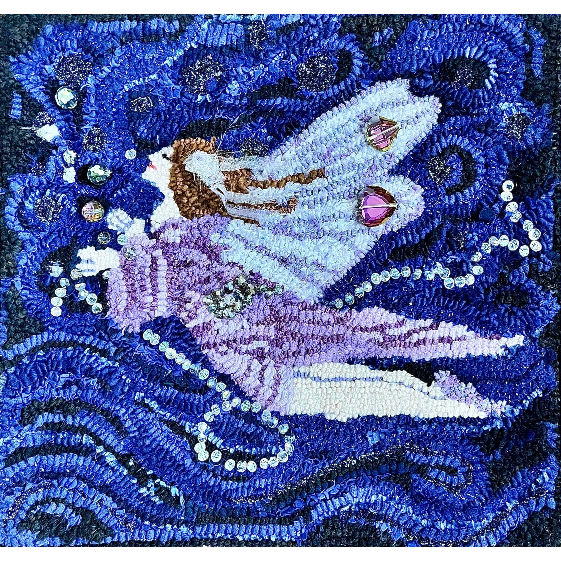 Fairy Adaptation - Bubble Fairy, rug hooked by Leslie Marsh