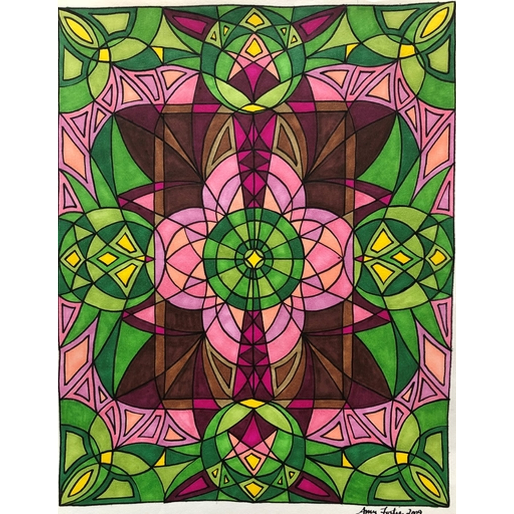 Azalea, rug hooking pattern