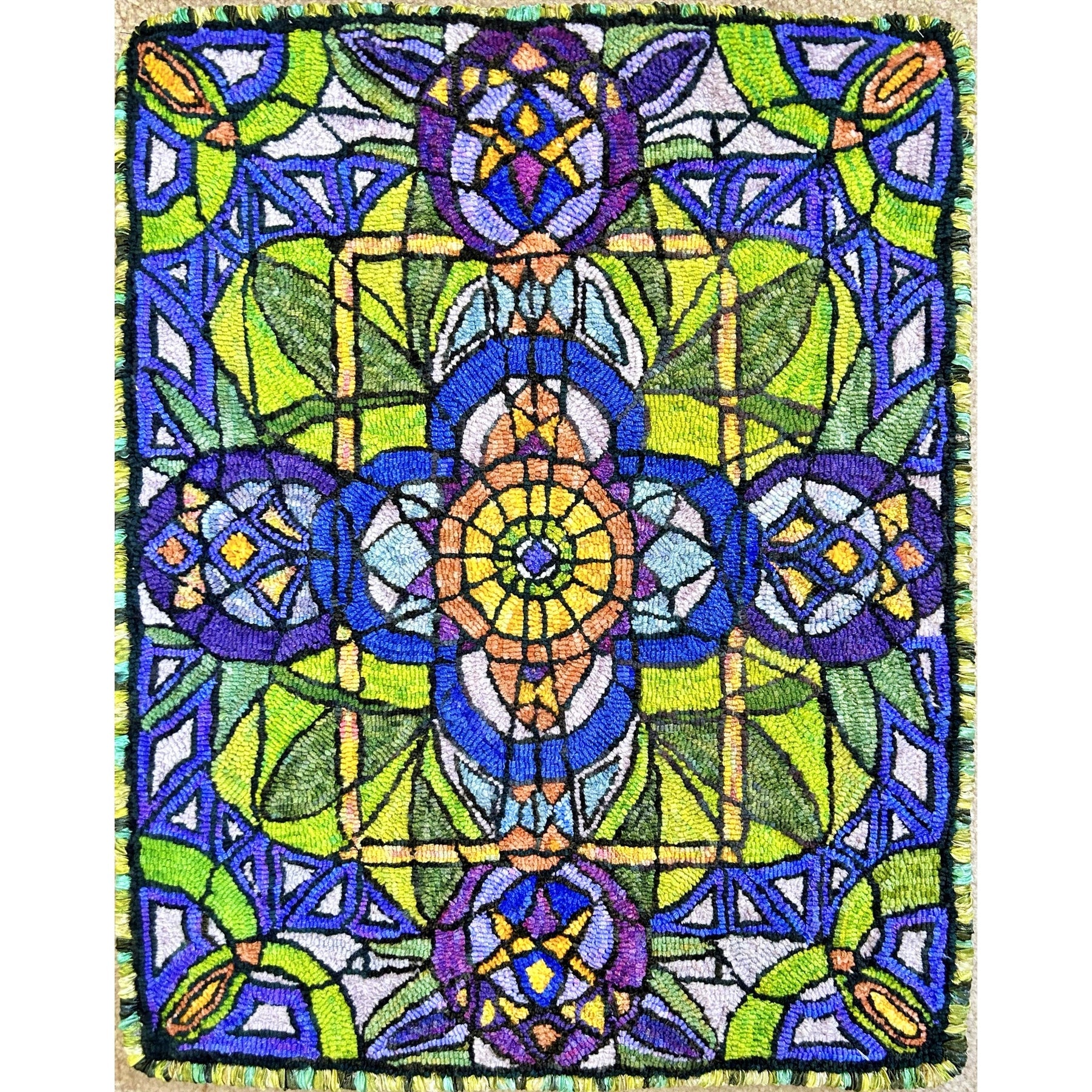 Azalea, rug hooked by Cynthia Boults