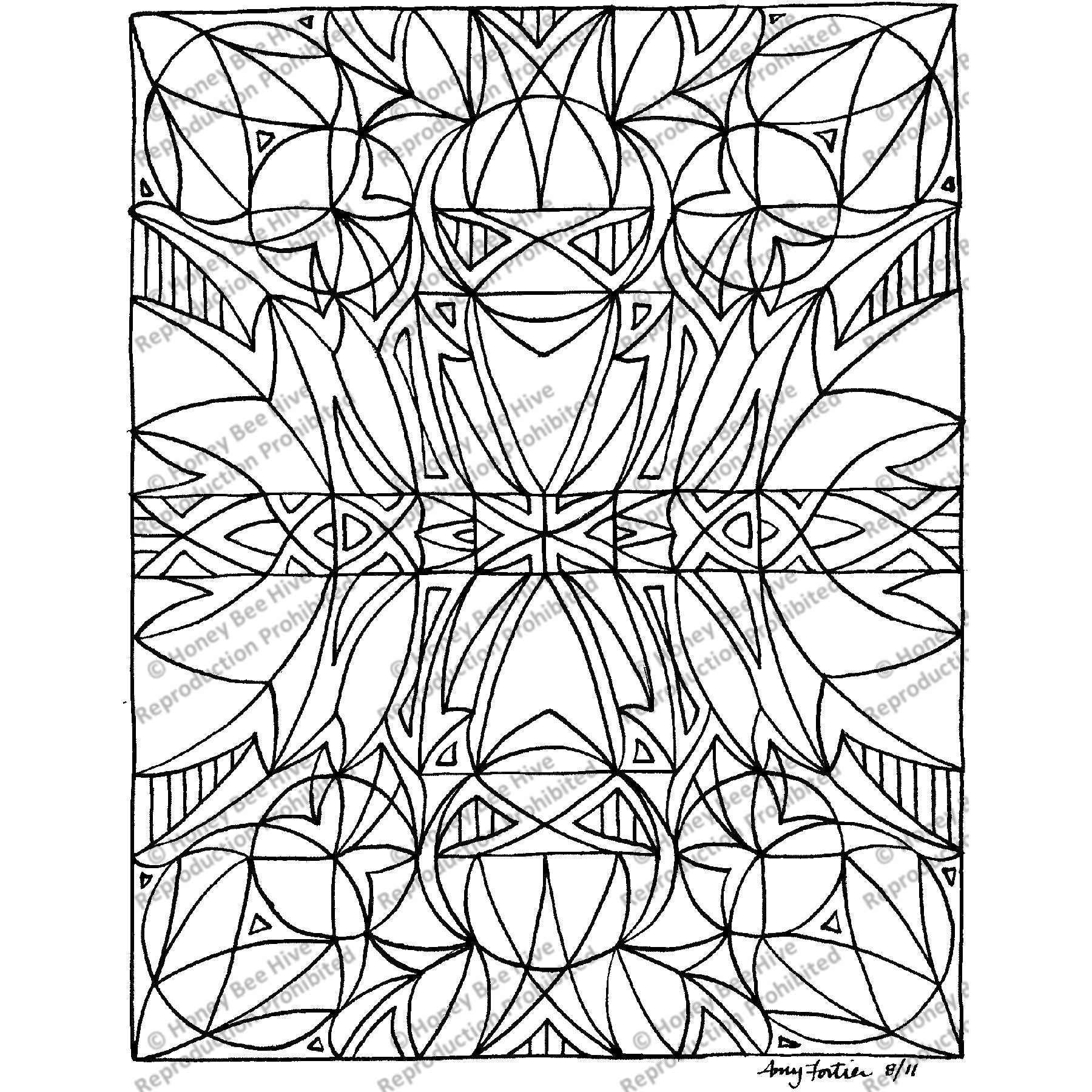 Mariposa, rug hooking pattern