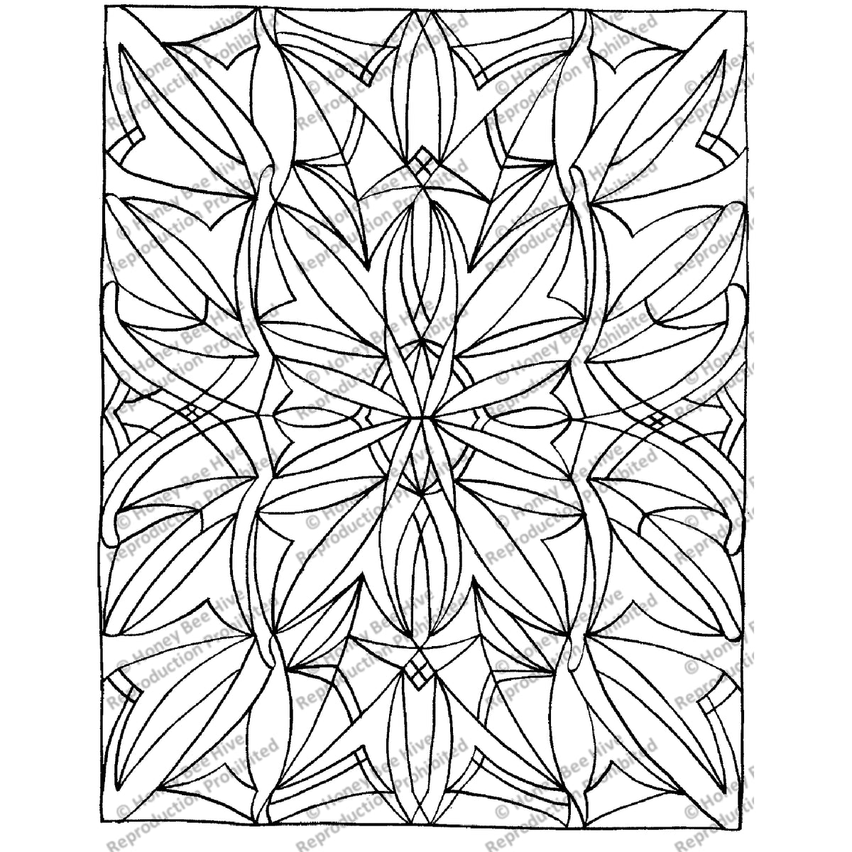 Monarda, rug hooking pattern