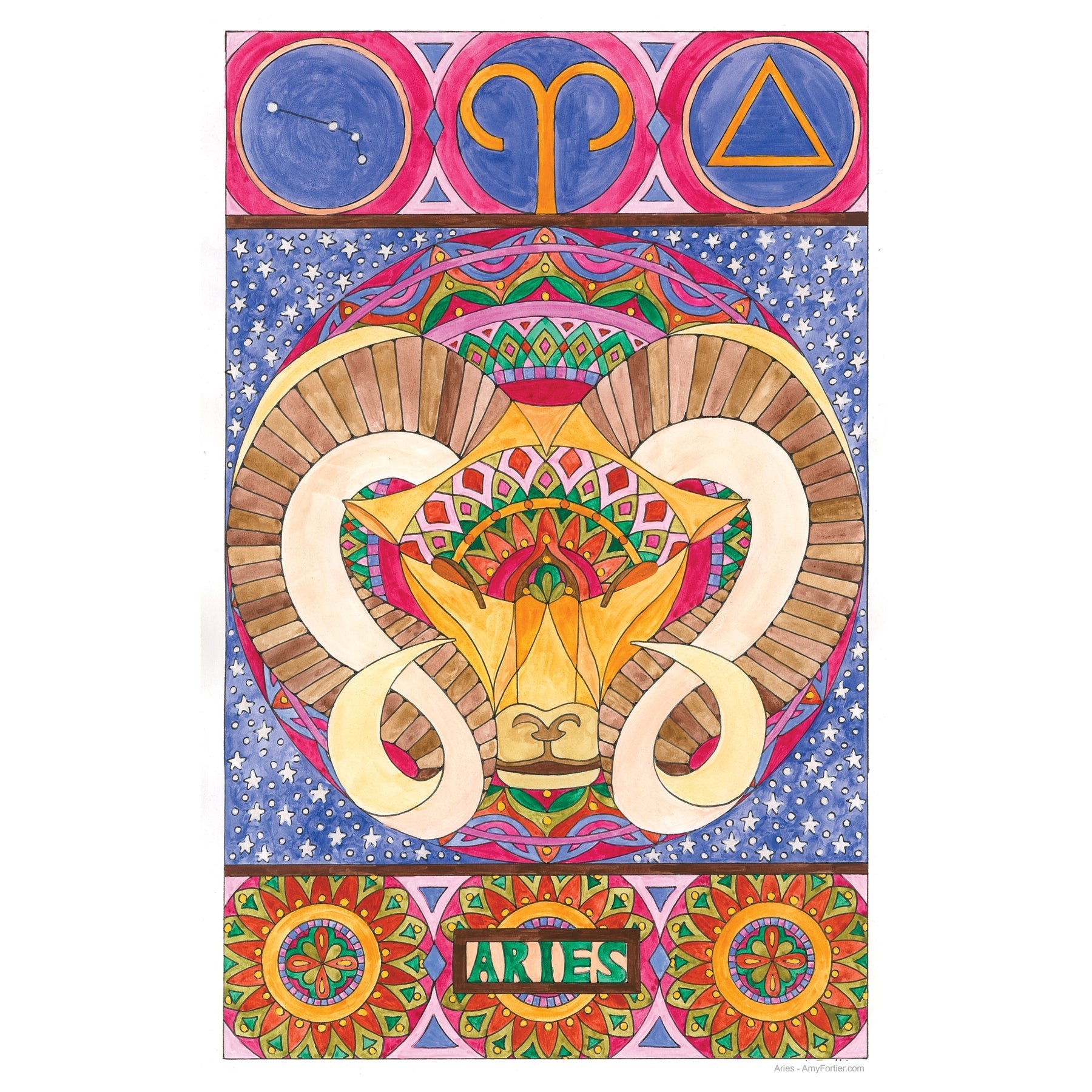 Aries, rug hooking pattern